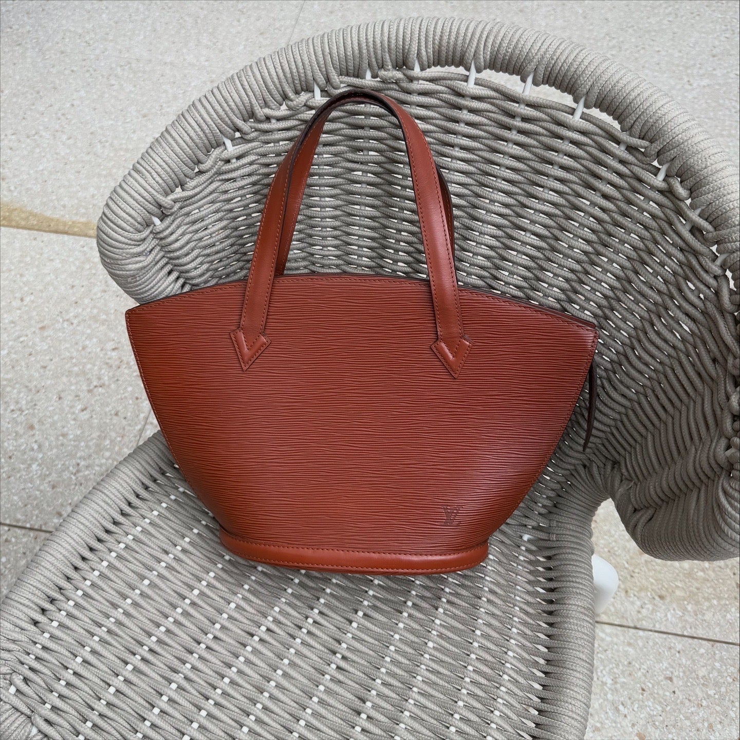 Louis Vuitton Saint Jacques Shoulder Bag Brown Epi Leather