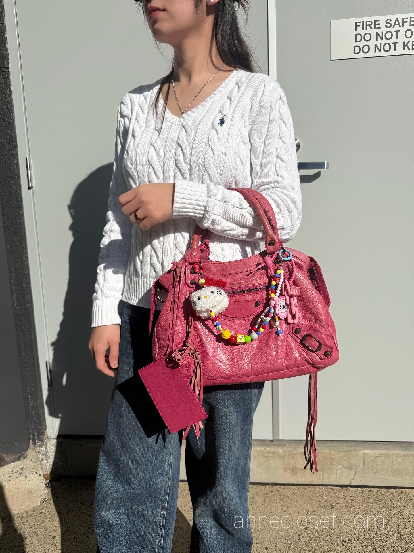 Balenciaga City Baby Pink Leather Handbag