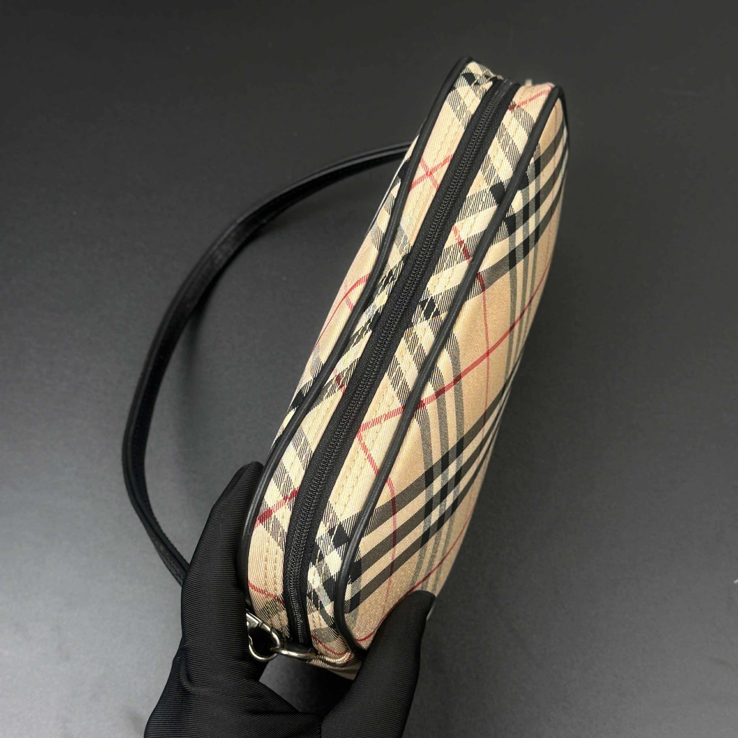 Burberry Nova Check Beige Synthetic Handbag