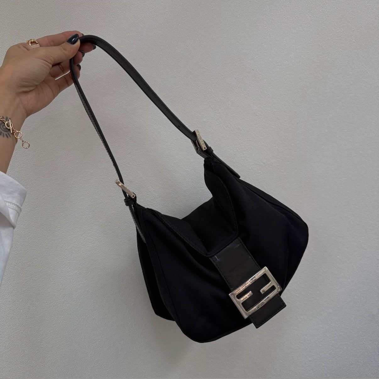 Fendi Mamma Baguette Bag Black Nylon