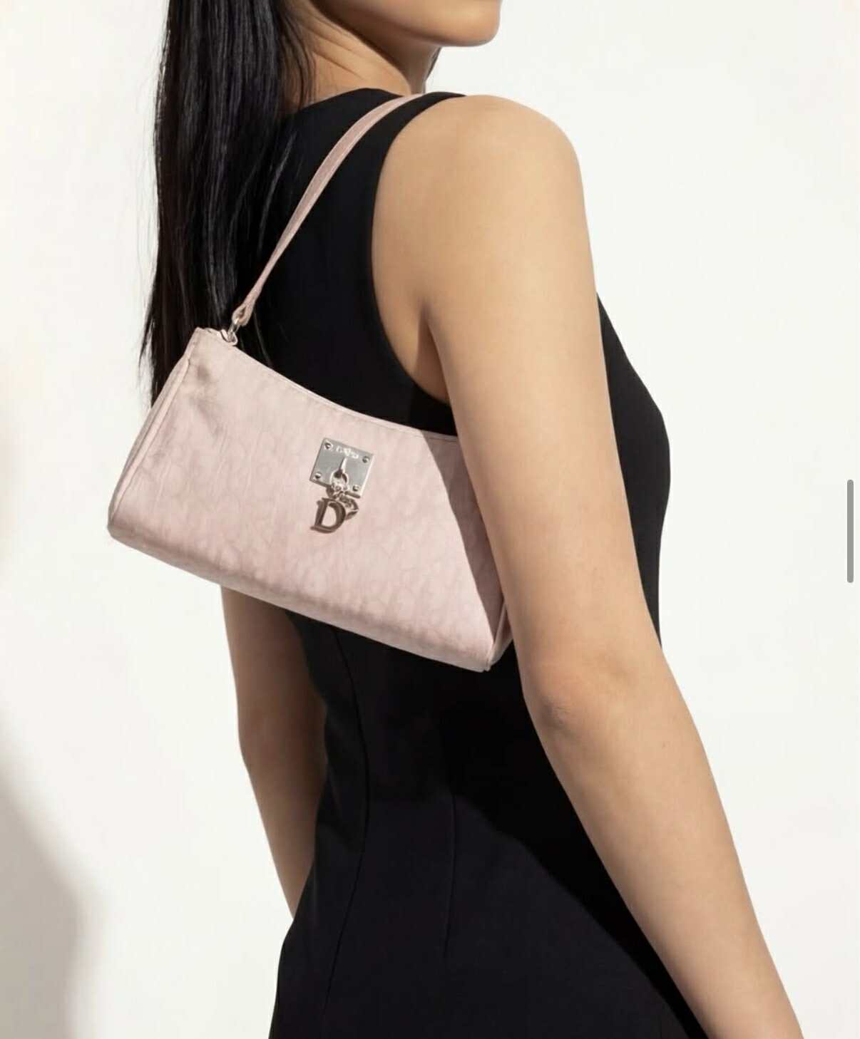 Christian Dior Light Pink Trotter Monogram Pochette Bag