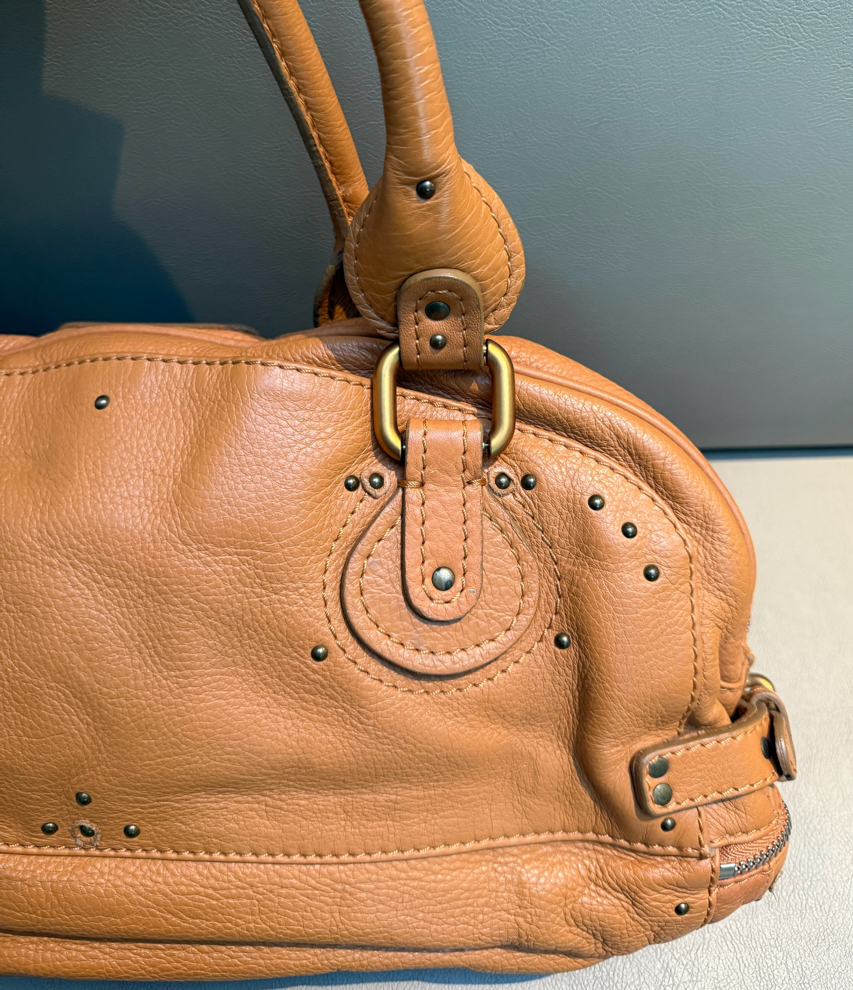 Chloé Calfskin Paddington Satchel Brown