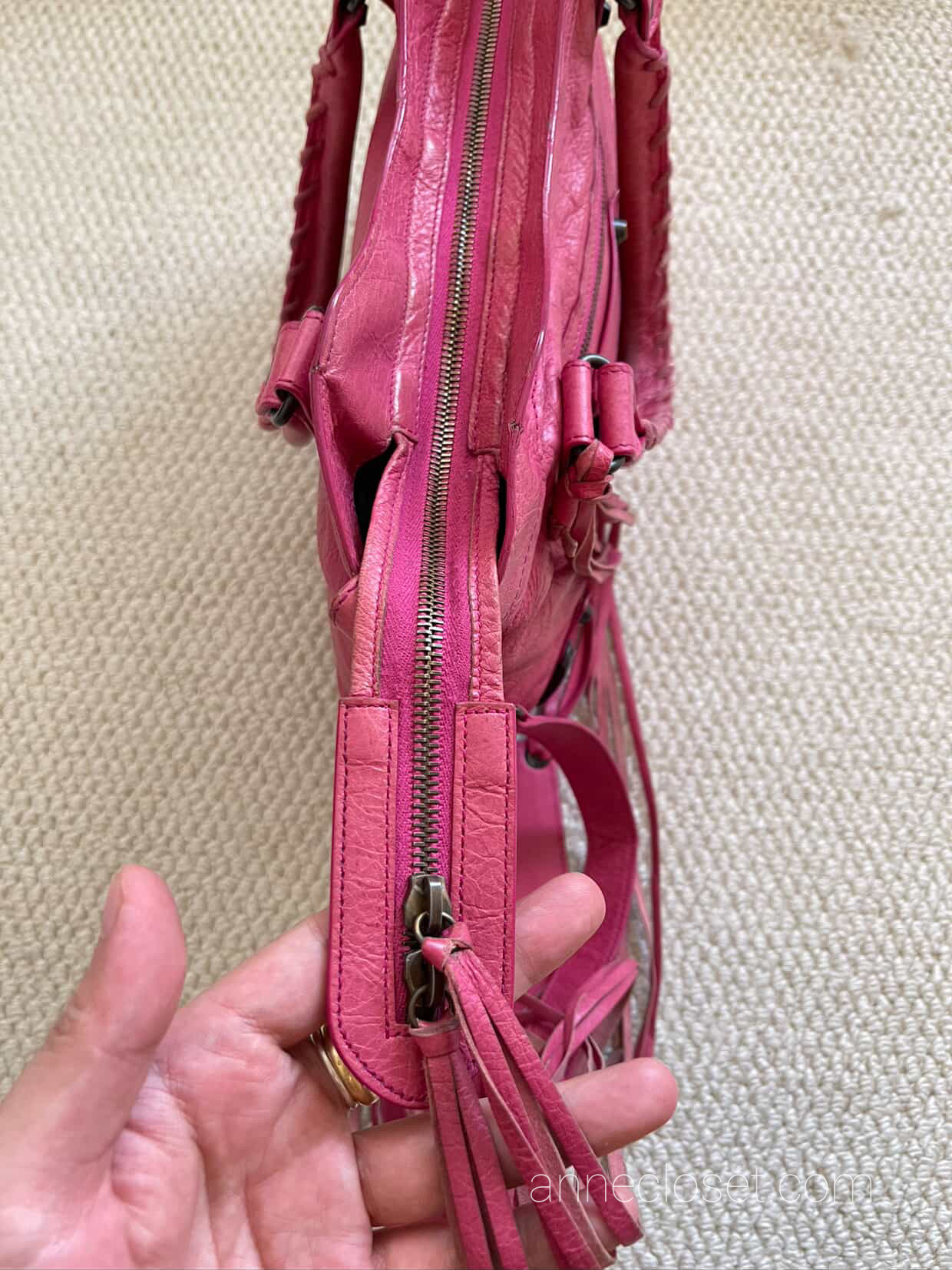 Balenciaga City Baby Pink Leather Handbag