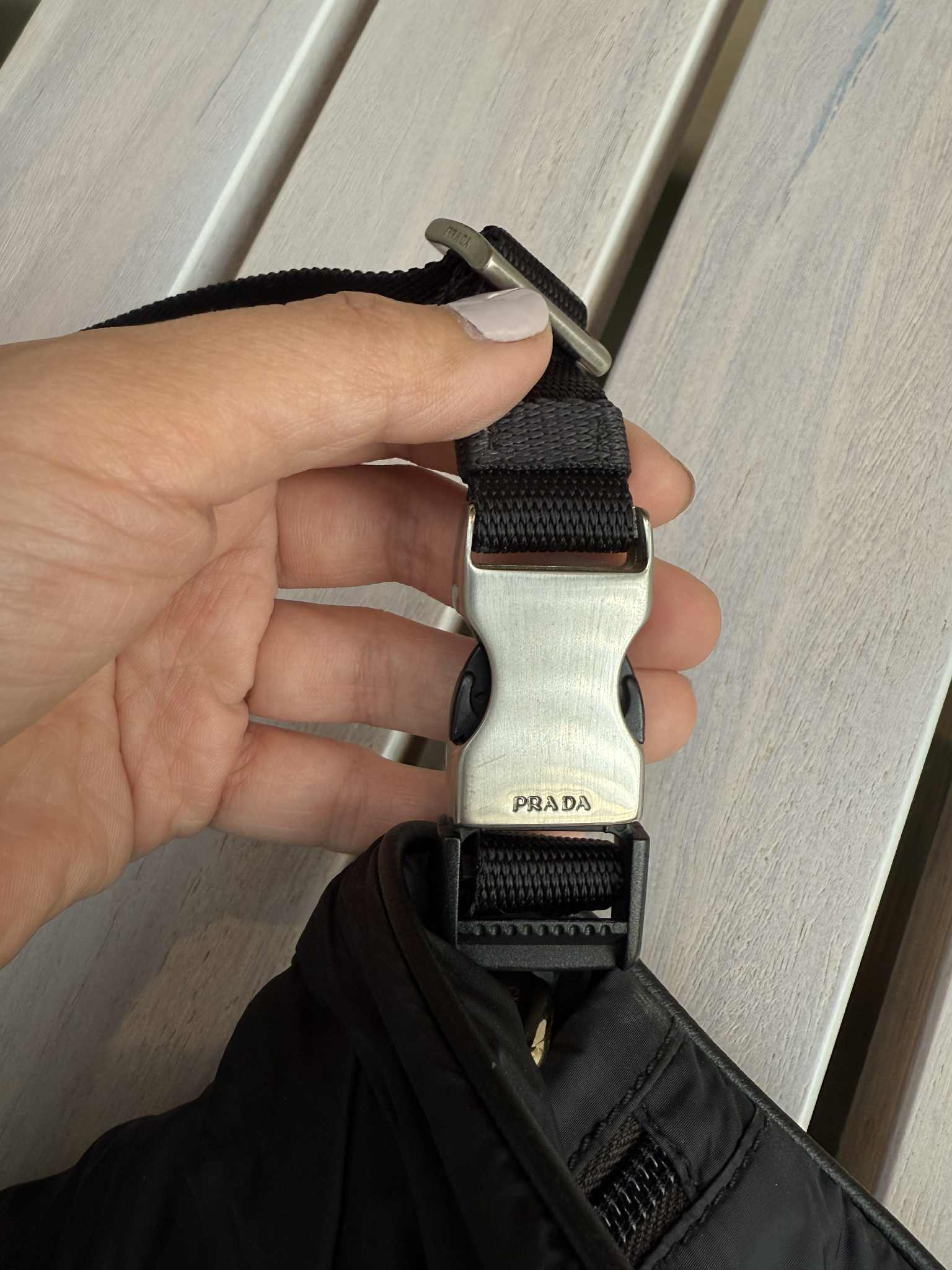 Prada Linea Rossa Black Nylon Shoulder Bag
