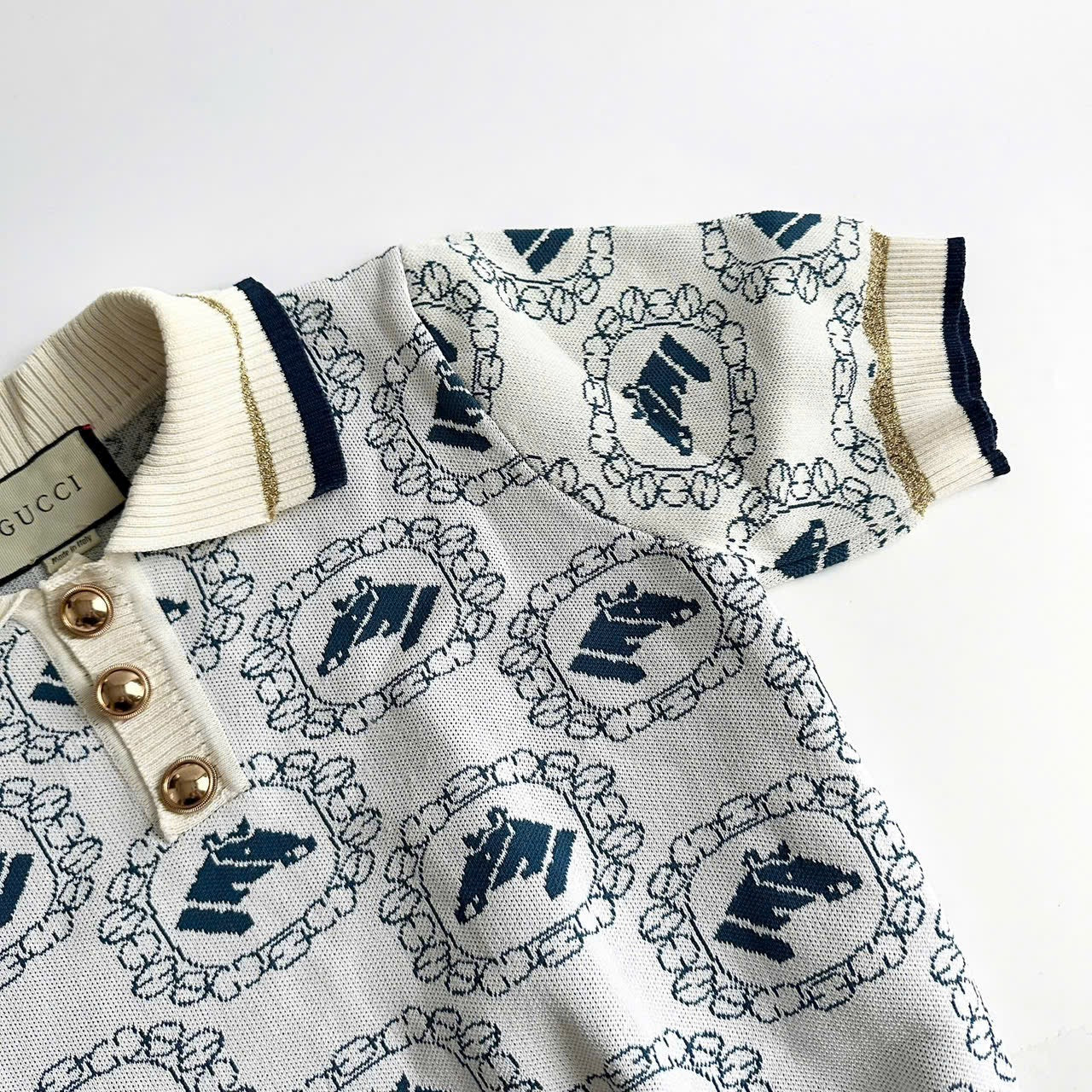 GUCCI Equestrian - Jacquard Polo Top