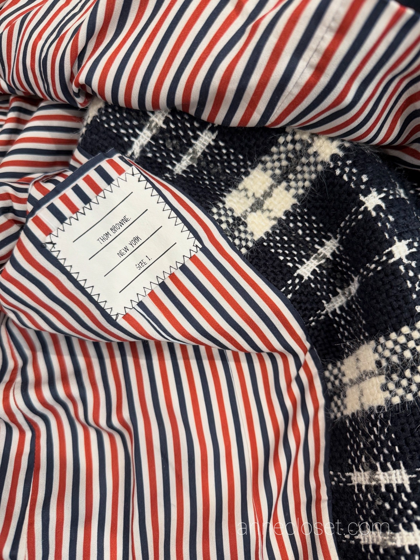 Thom Browne Tartan Tweed Sack Jacket