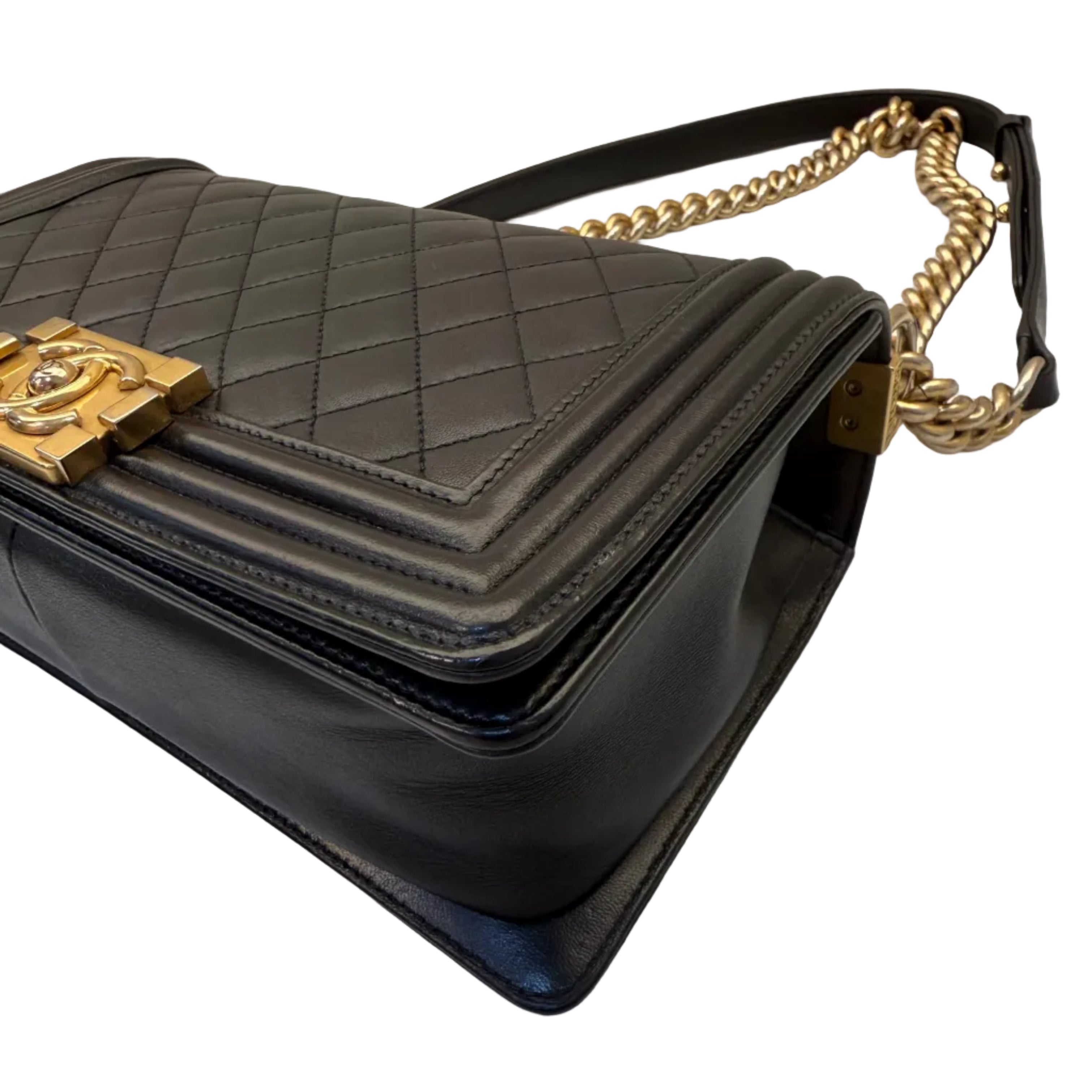 Chanel Boy Old Medium Black lambskin GHW