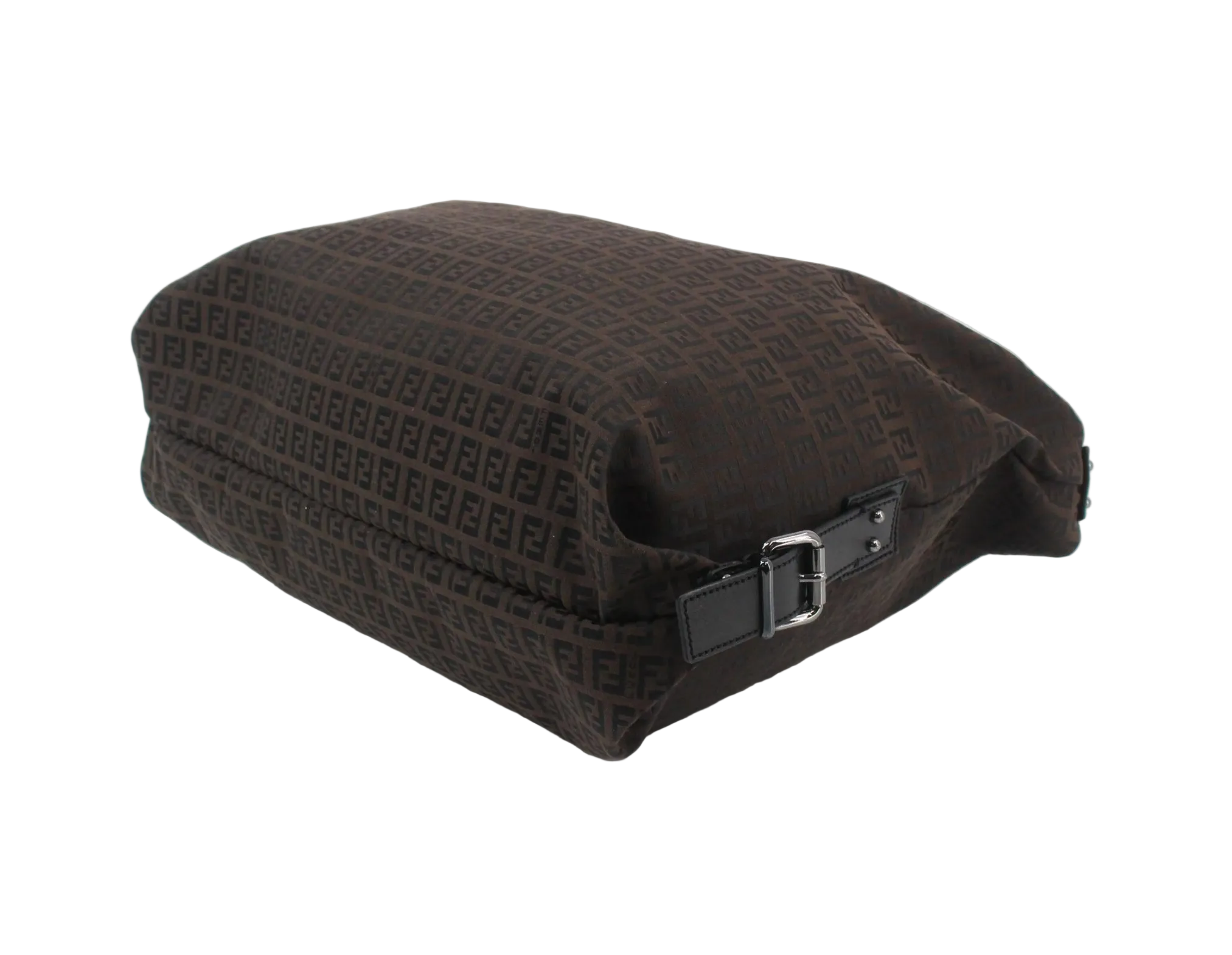 Fendi Silver Logo Mini Zucca Nylon Black Tote Bag