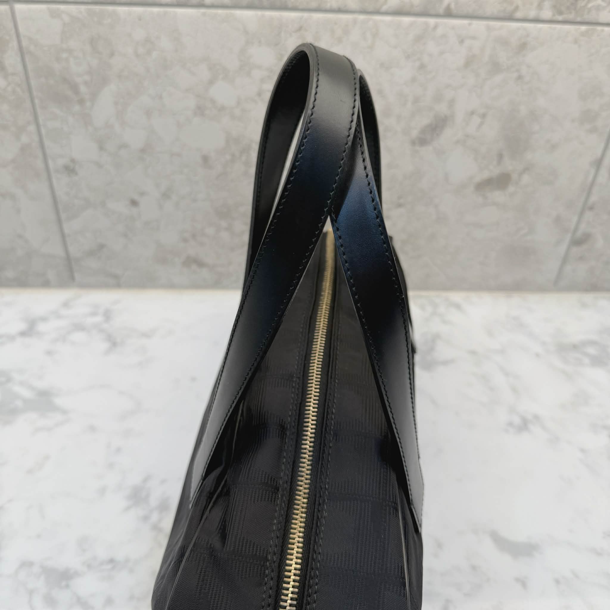 Chanel Black Nylon Canvas Bowler Bag