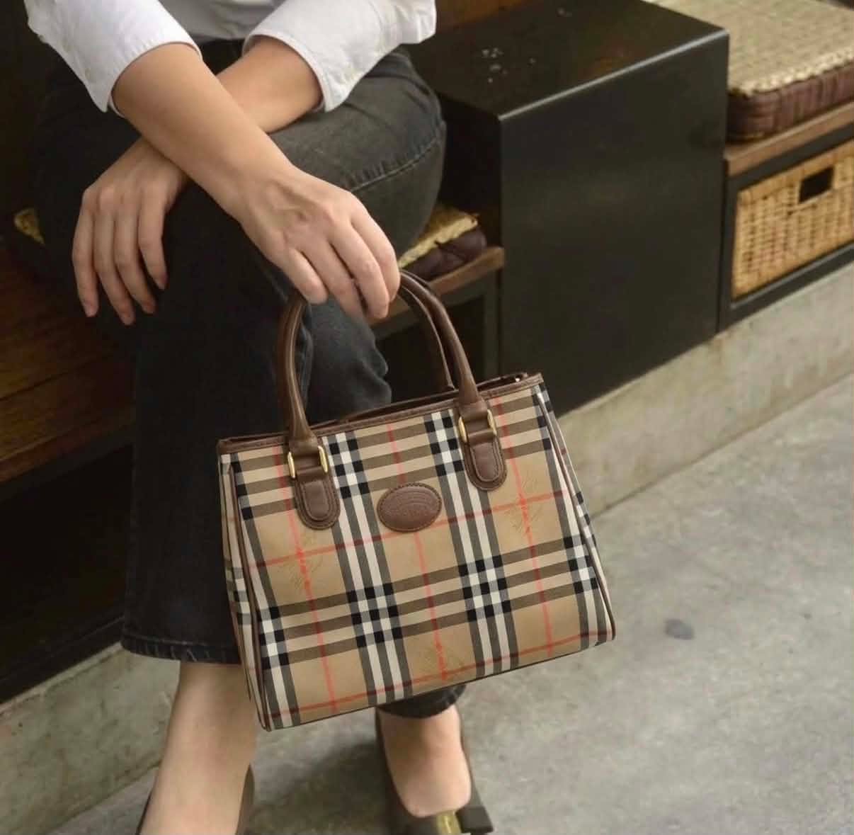 Burberry Nova Check Shadow Horse Tote