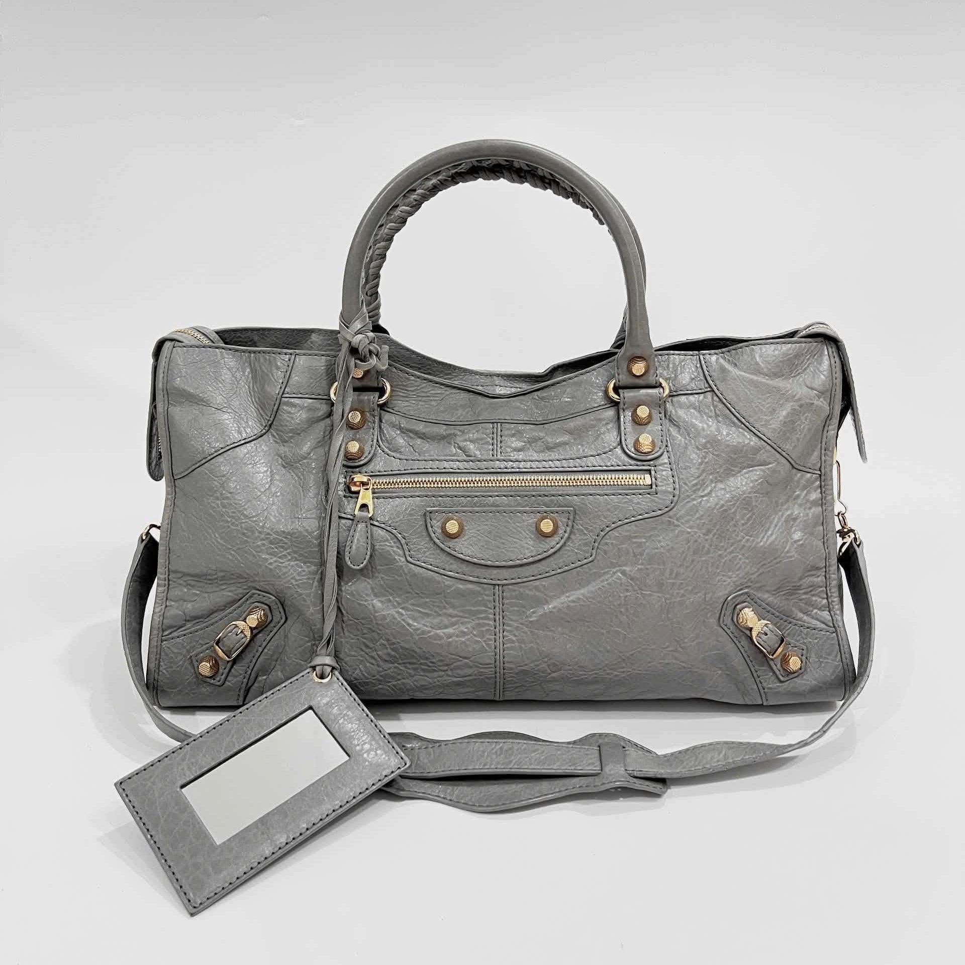 Balenciaga Agneau Giant Gold Hardware Part Time Gris Pyrite