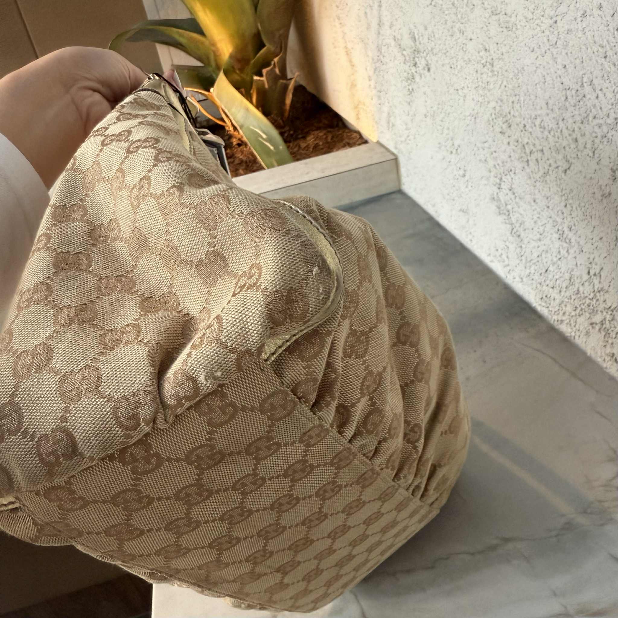 Gucci Abbey D - Ring Monogram Canvas Hobo Bag