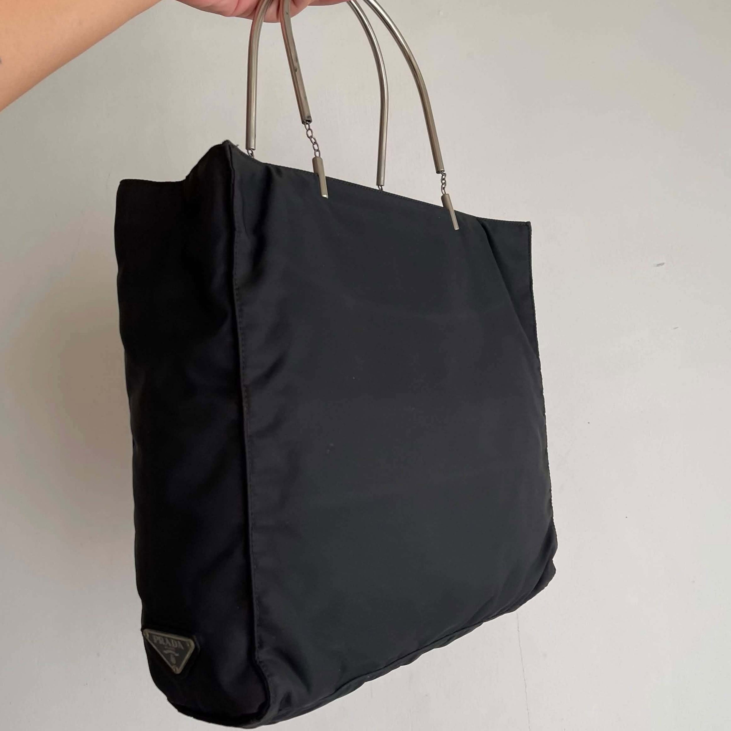 Prada 2010s triangle-logo tote bag