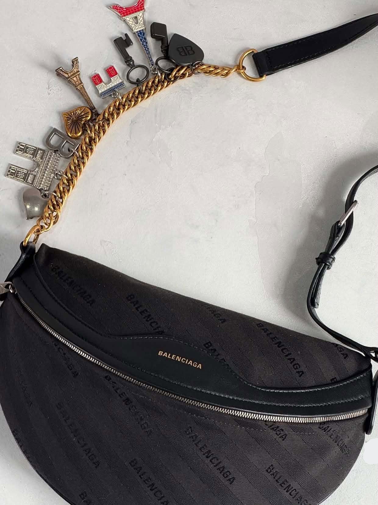 Balenciaga Black Souvenir Charm Bag