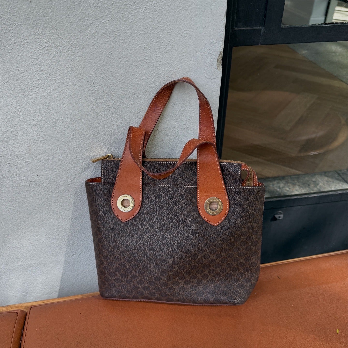 Celine Macadam Circle Logo Top Handle Bag