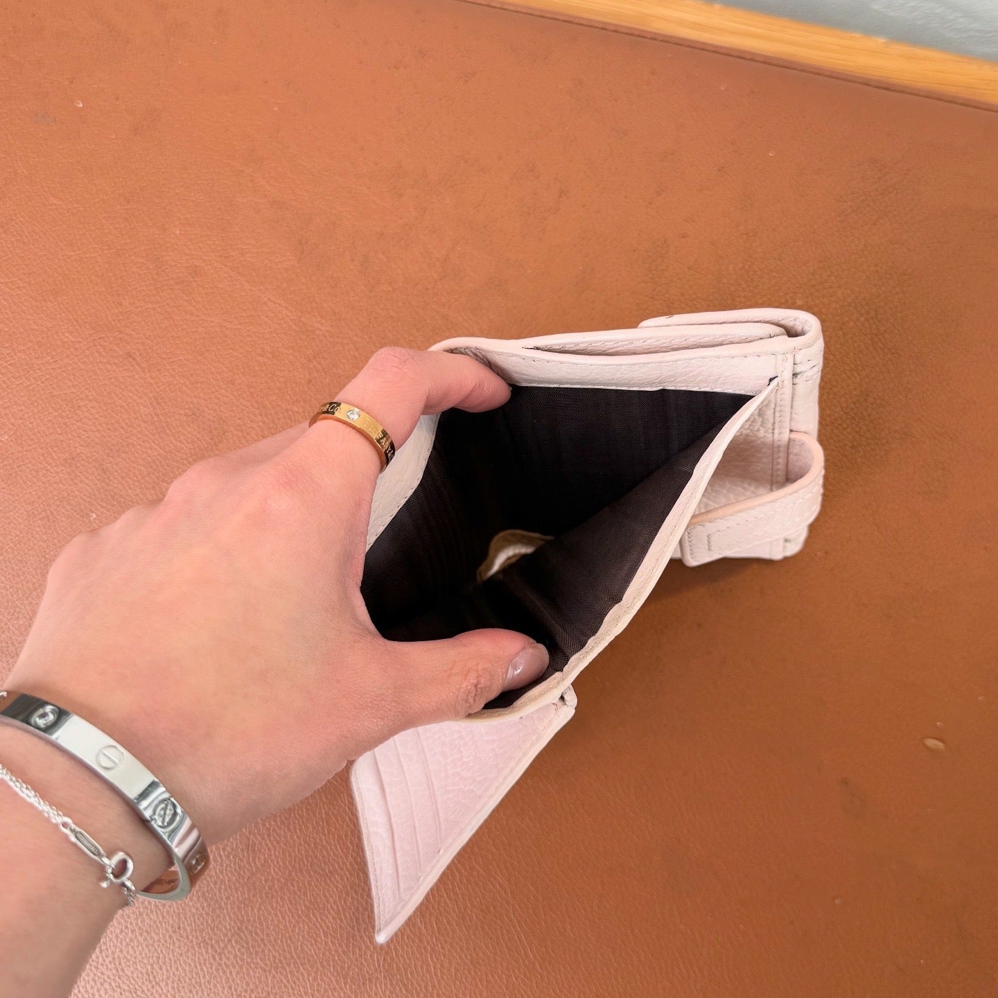 Celine Vintage White Leather Triomphe Small Purse