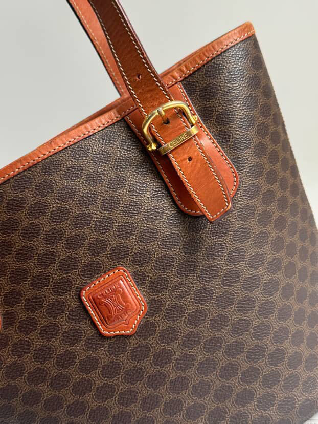 Celine 20th Century Macadam Coated Canvas tote bag
