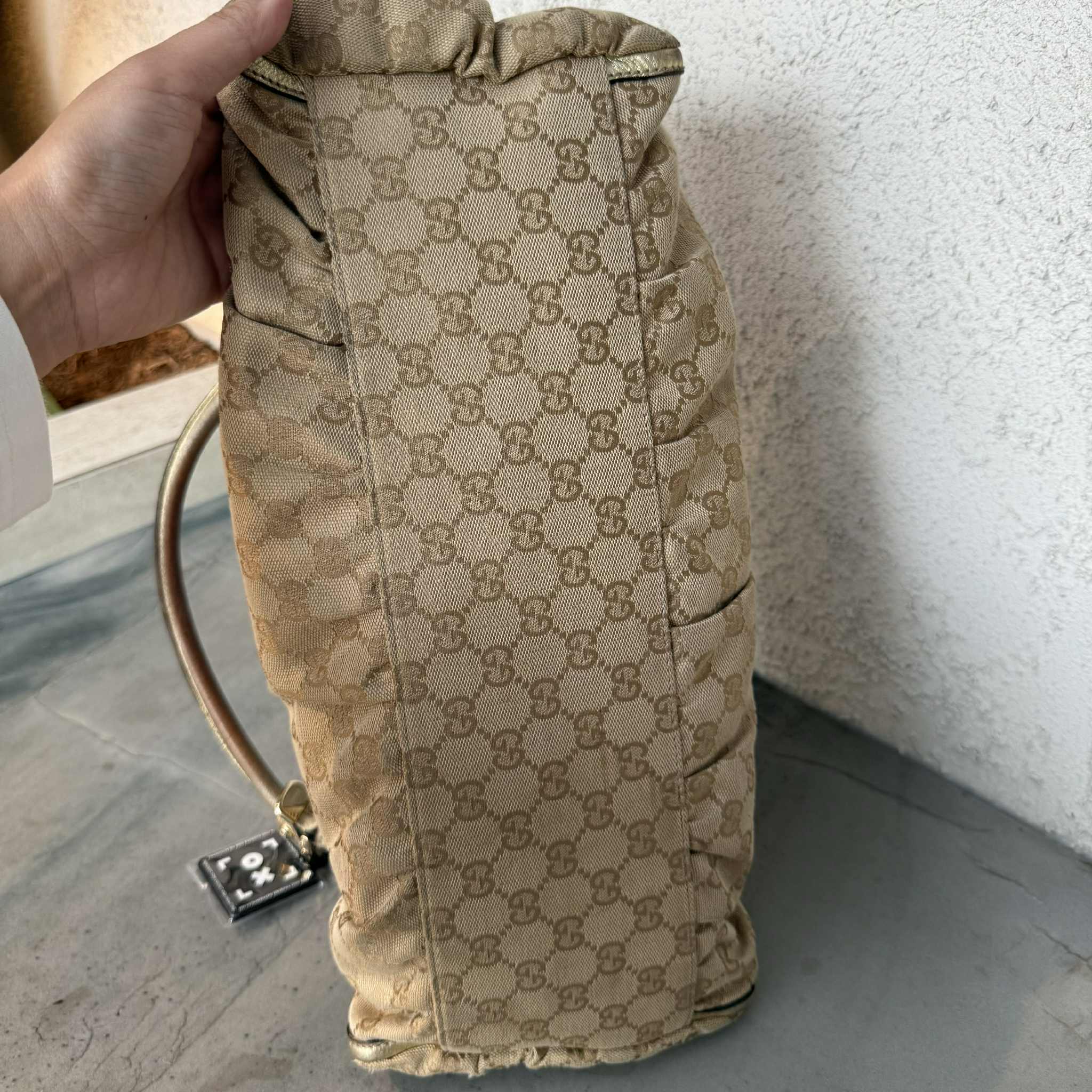 Gucci Abbey D - Ring Monogram Canvas Hobo Bag