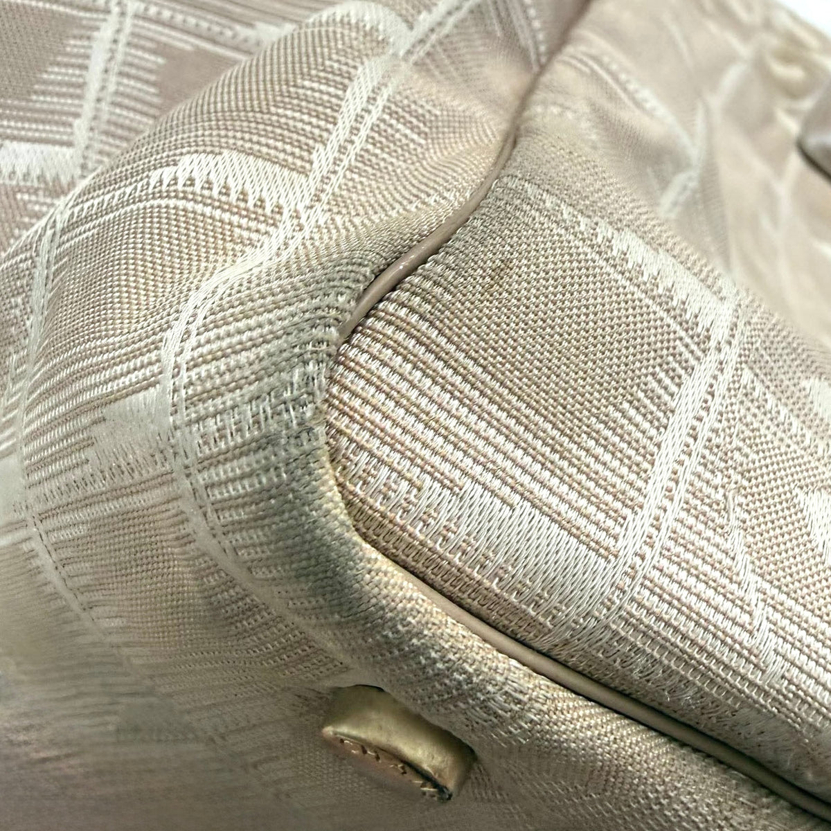 Chanel Beige Nylon CC Logo Travel Line Tote Bag