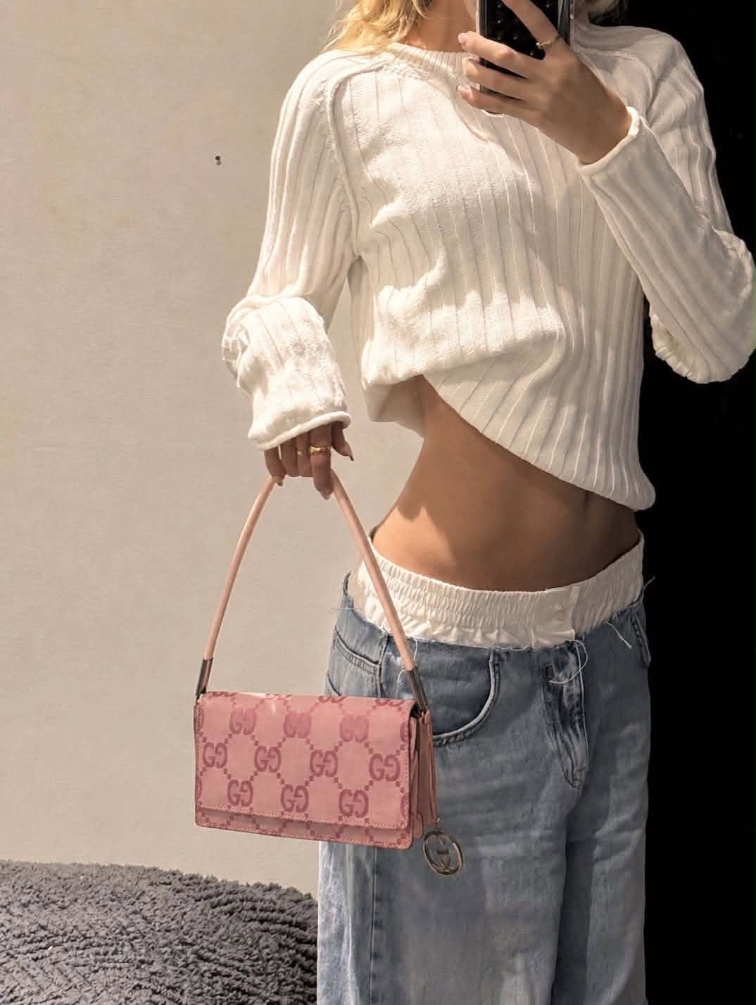 Gucci Pink Monogram Canvas Bag