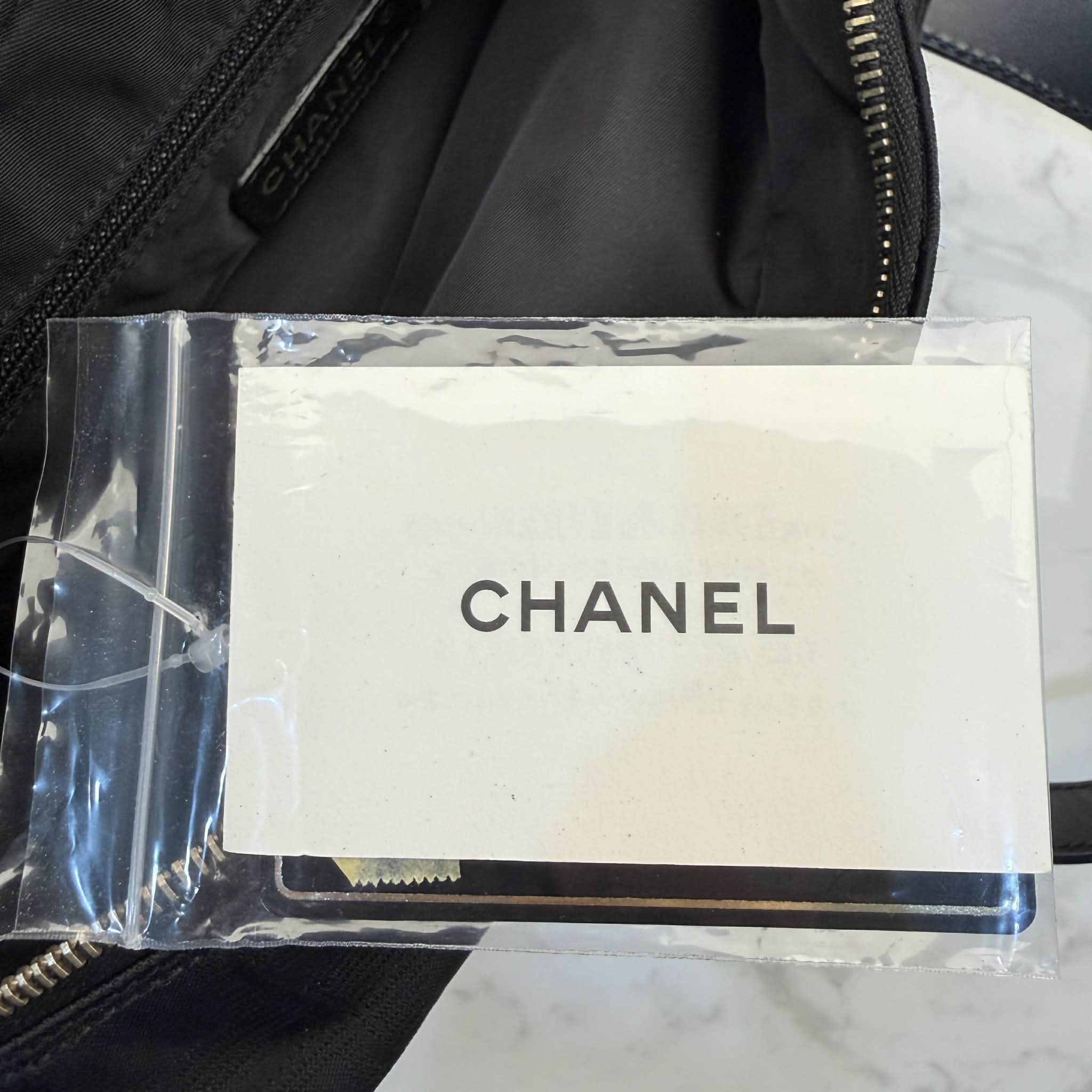 Chanel Black Nylon Canvas Bowler Bag