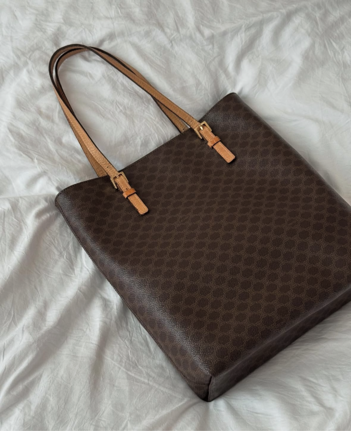 Celine Vintage Brown Macadam Tote Bag