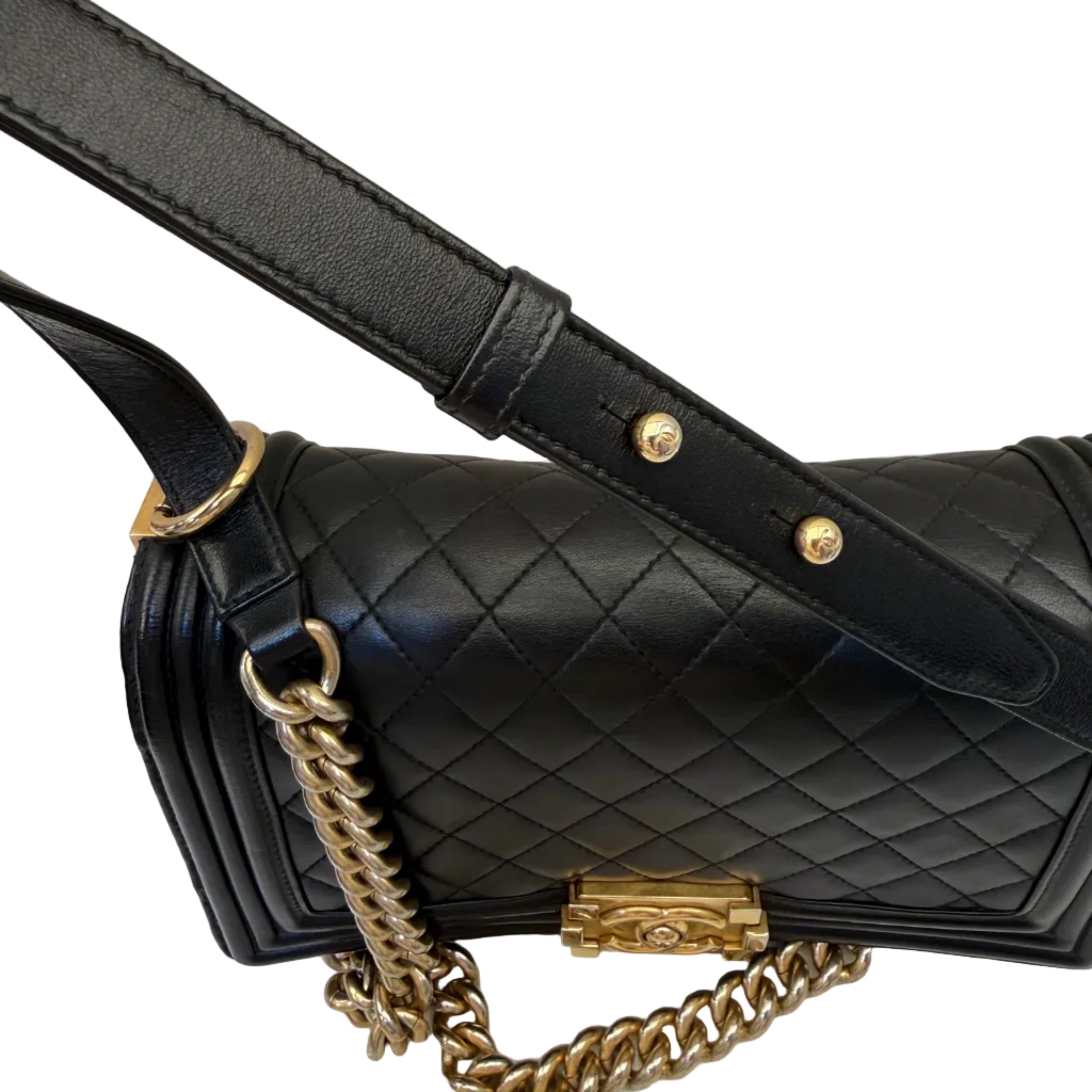 Chanel Boy Old Medium Black lambskin GHW