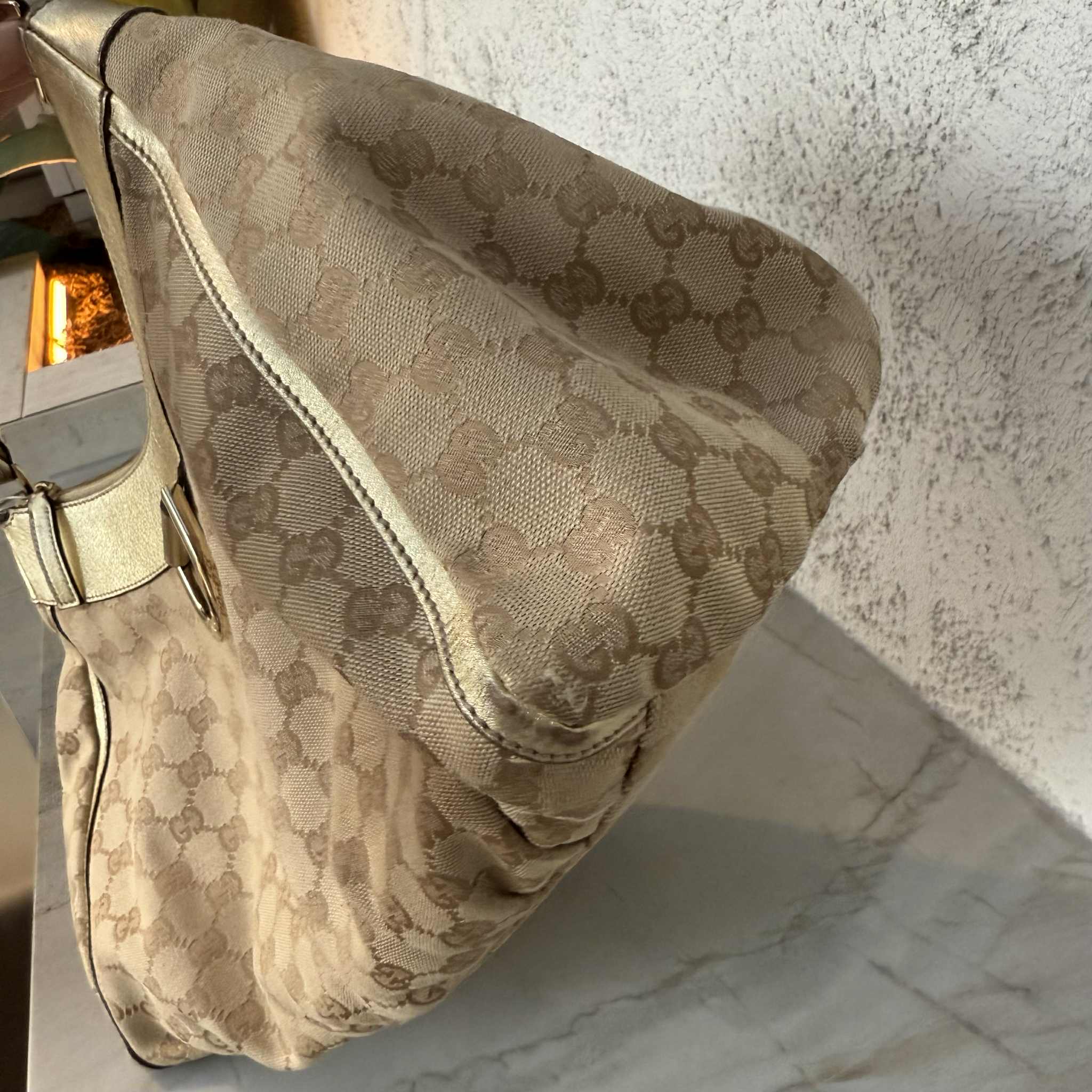 Gucci Abbey D - Ring Monogram Canvas Hobo Bag
