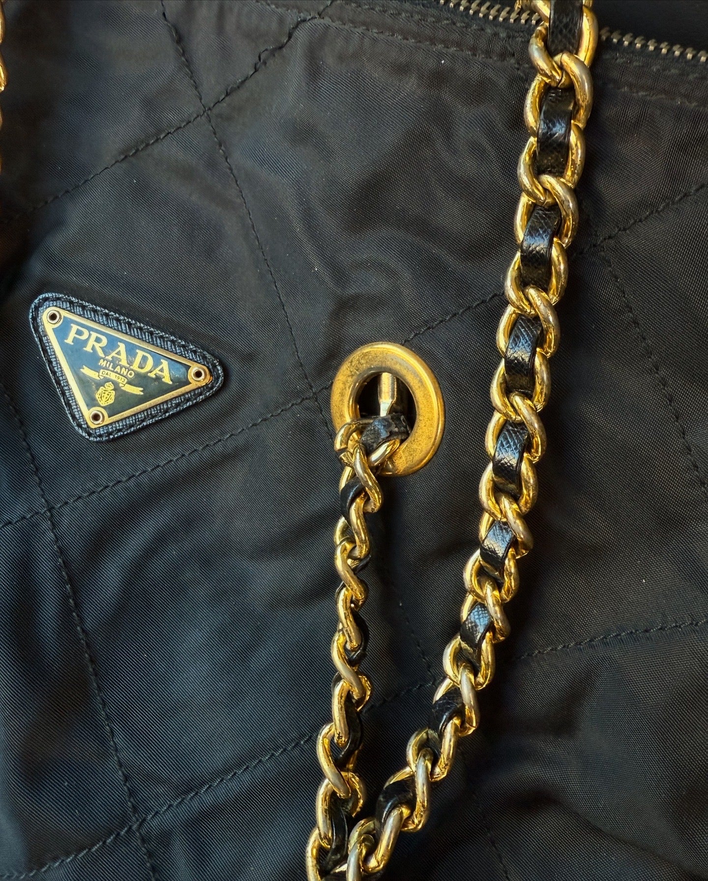 PRADA Chain Tote Shoulder Bag Vintage 1990s