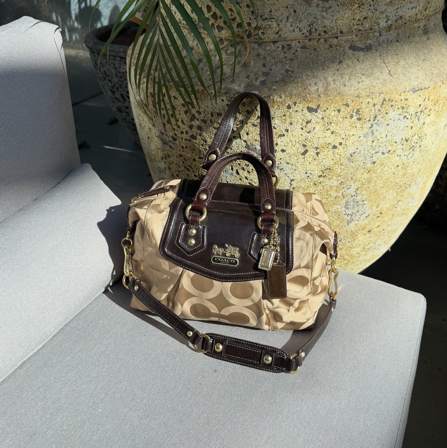 Coach Madison Signature Sabrina Satchel Bag