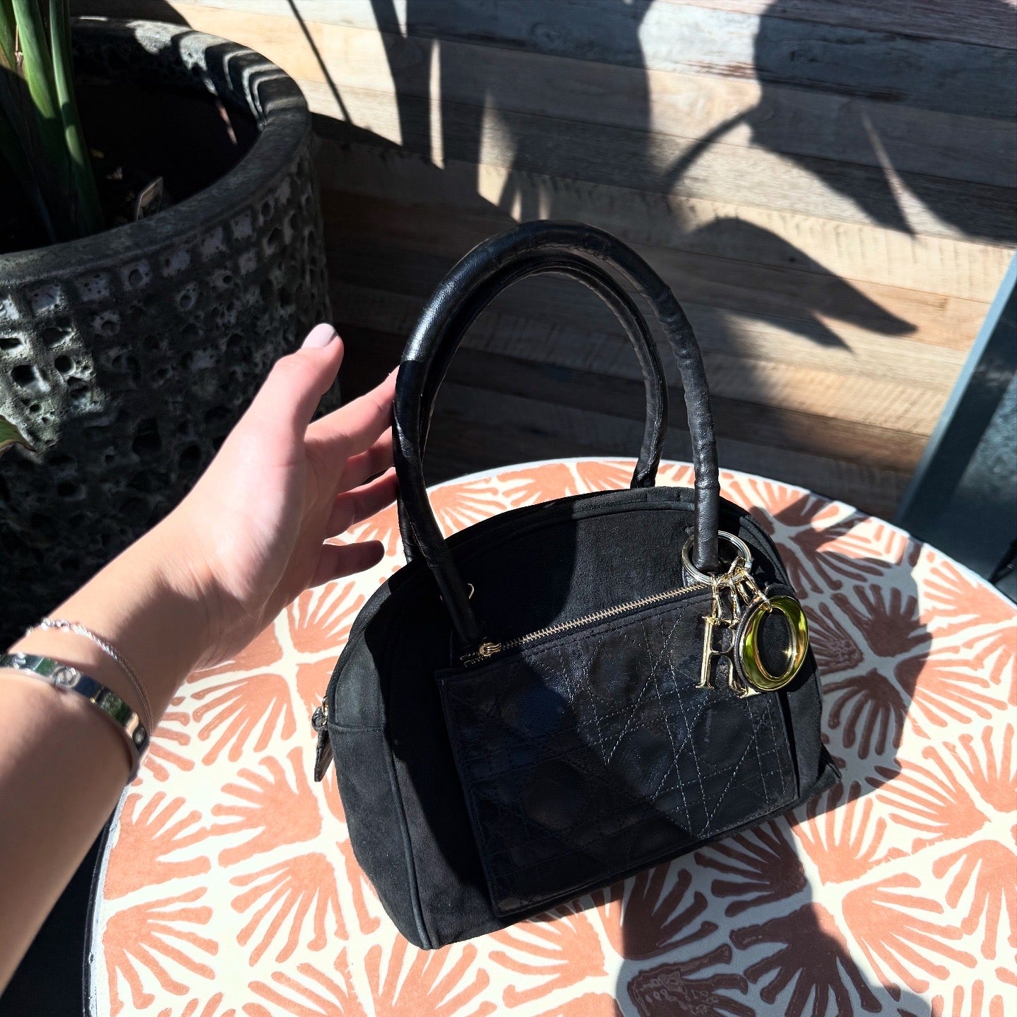 Christian Dior Black Cannage Vintage Handbag