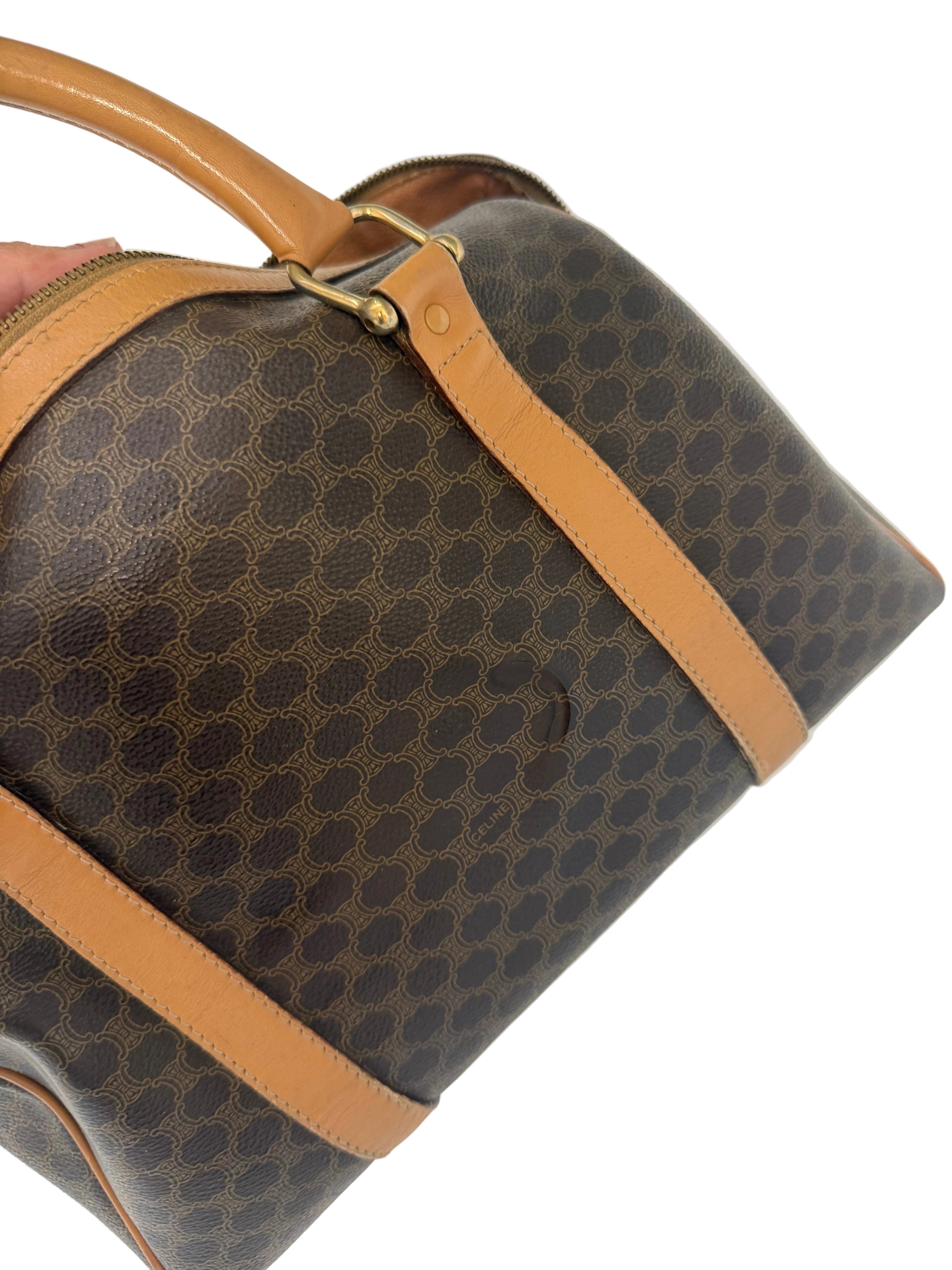 Celine Brown Macadam Boston Bag