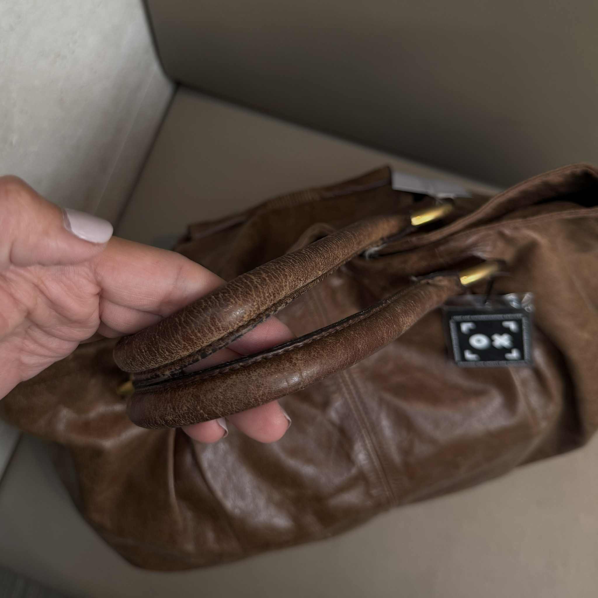 Miu Miu Tan Brown Gold Large Tote Bag