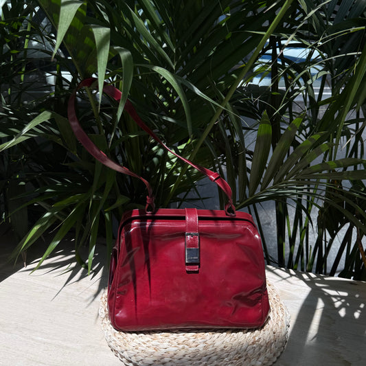 Miu Miu Burgundy Patent Doctor Bag