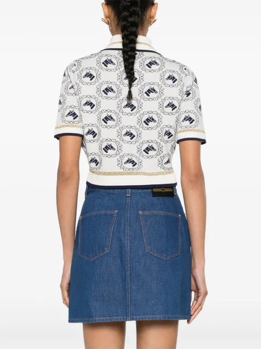 GUCCI Equestrian - Jacquard Polo Top