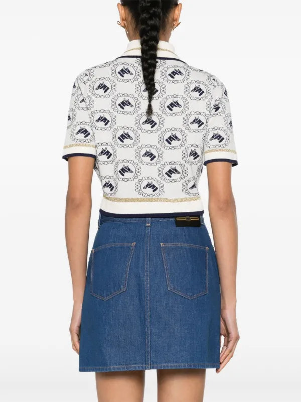 GUCCI Equestrian - Jacquard Polo Top
