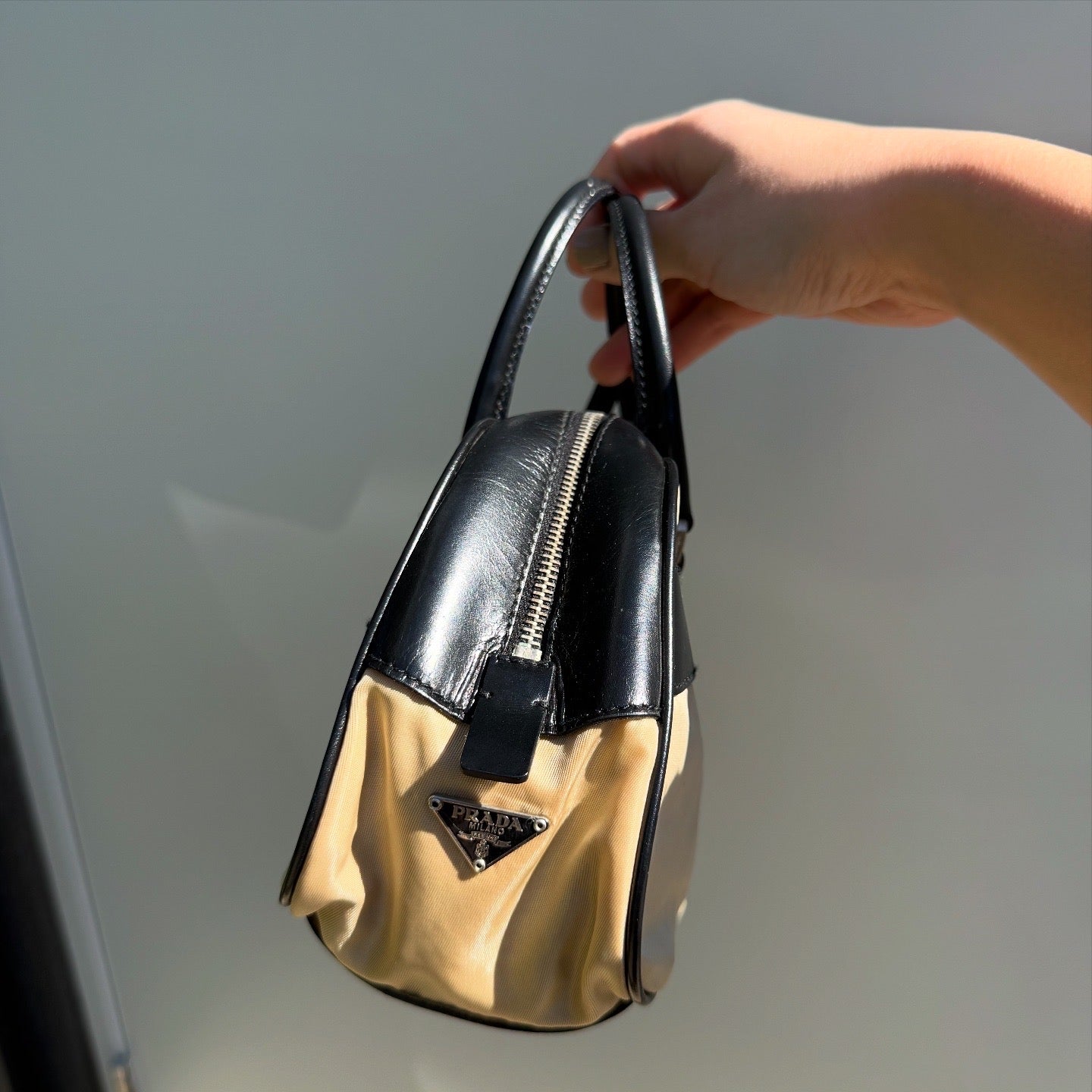 Prada Vintage Nylon Hand Bowling Bag