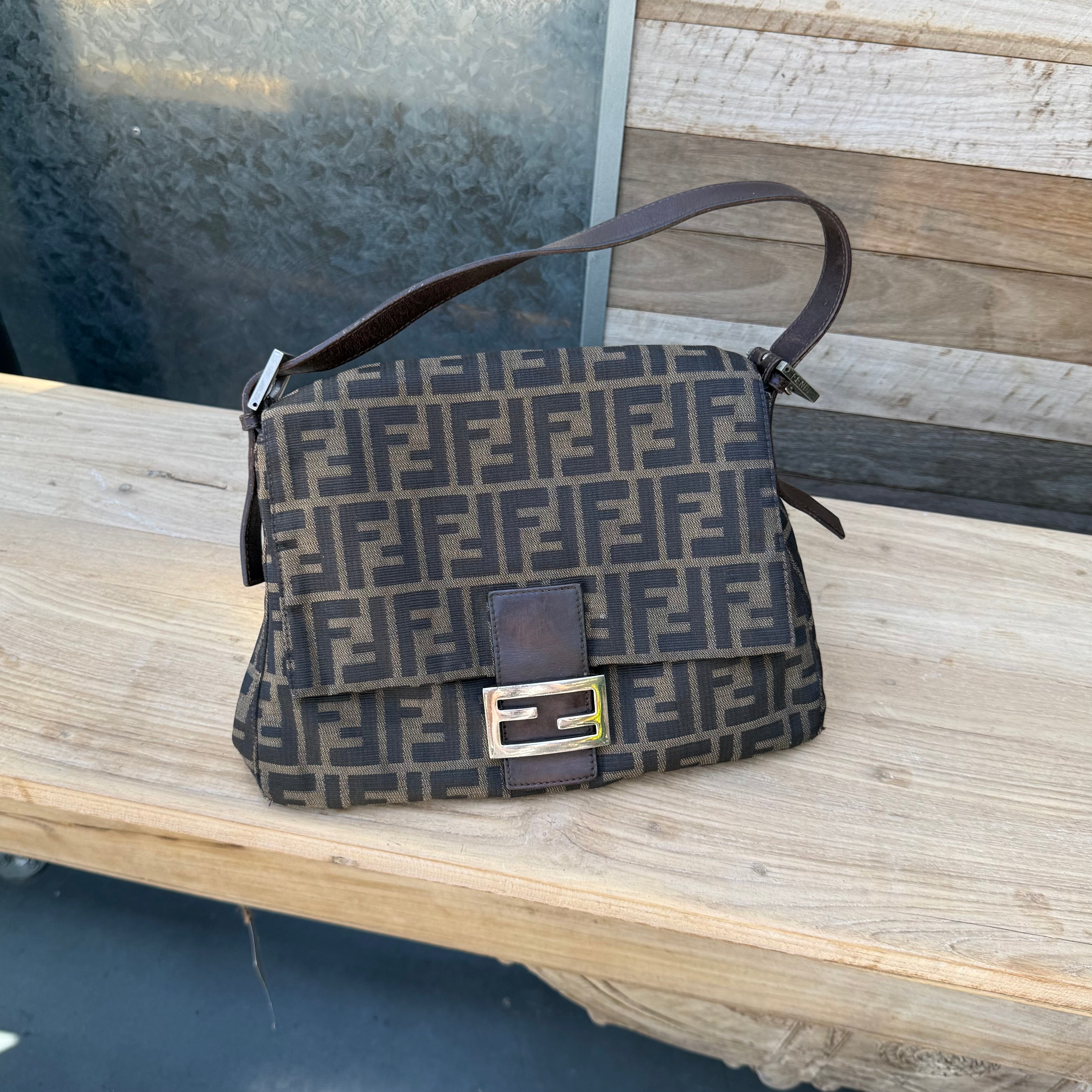 Fendi Zucca Mamma Baguette Shoulder Bag