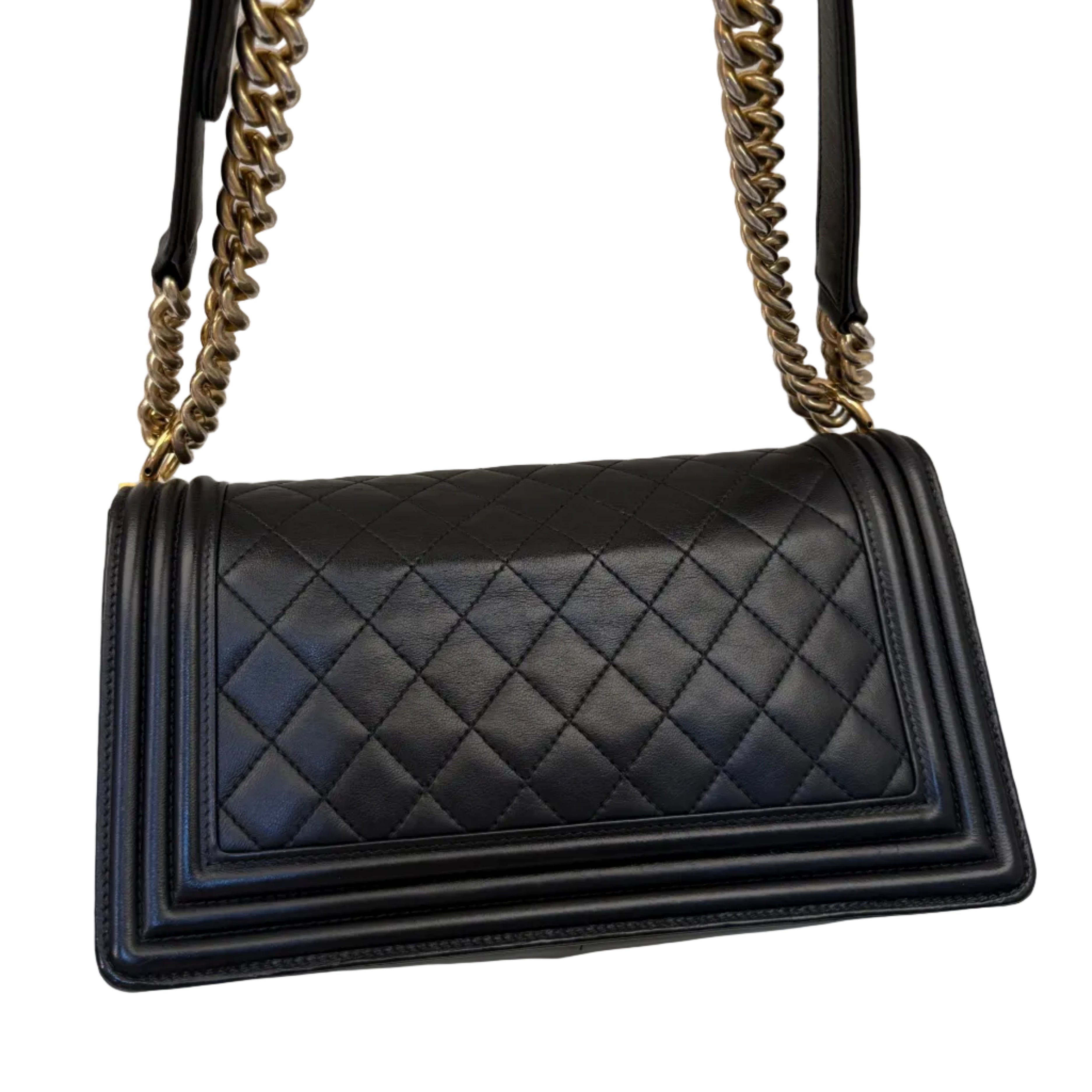 Chanel Boy Old Medium Black lambskin GHW