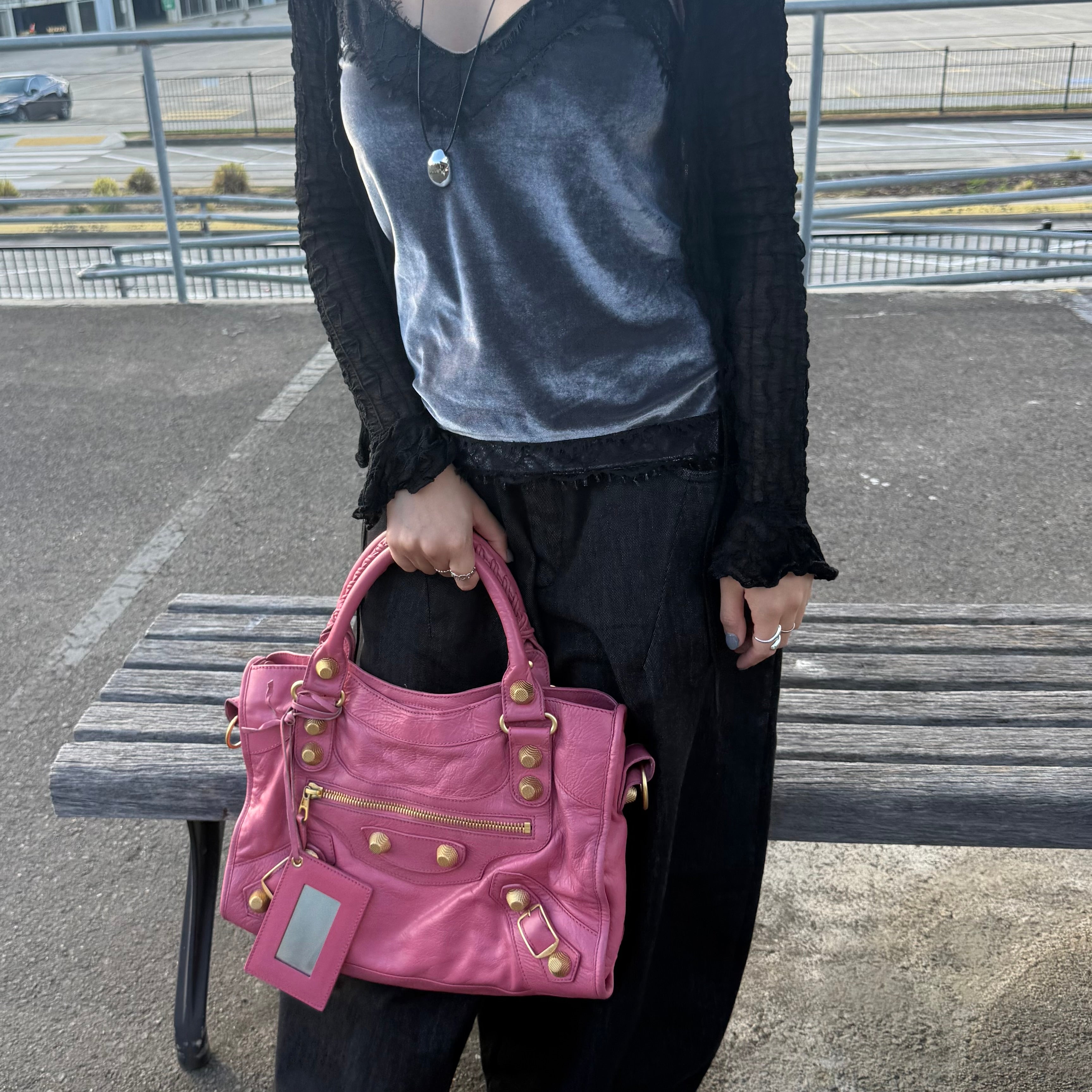 Balenciaga City Pink Lambskin Giant Part Time