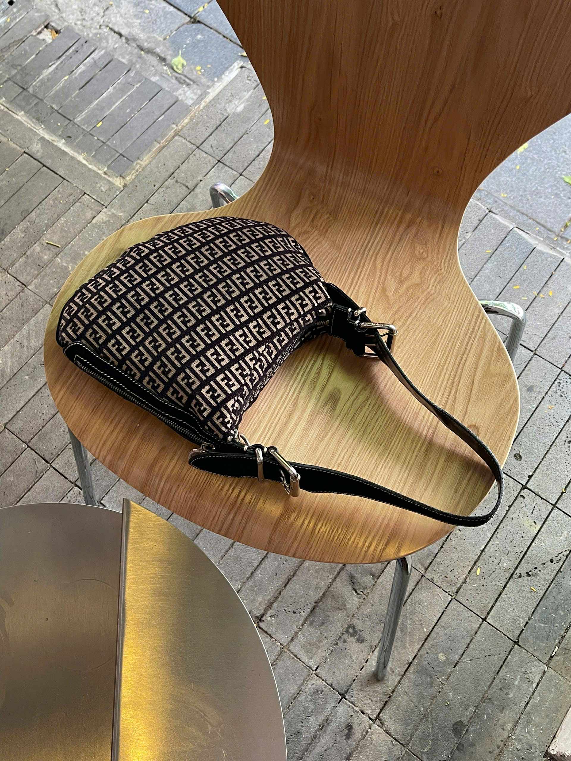 Fendi Zucchino Canvas Oyster Bag