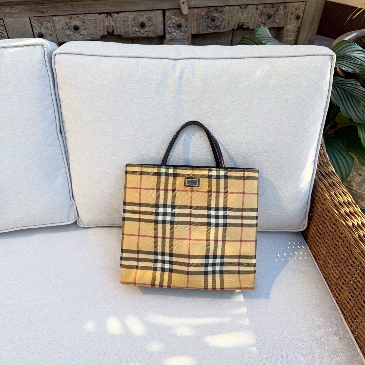 BURBERRY Vintage London Nova Check Tote Bag