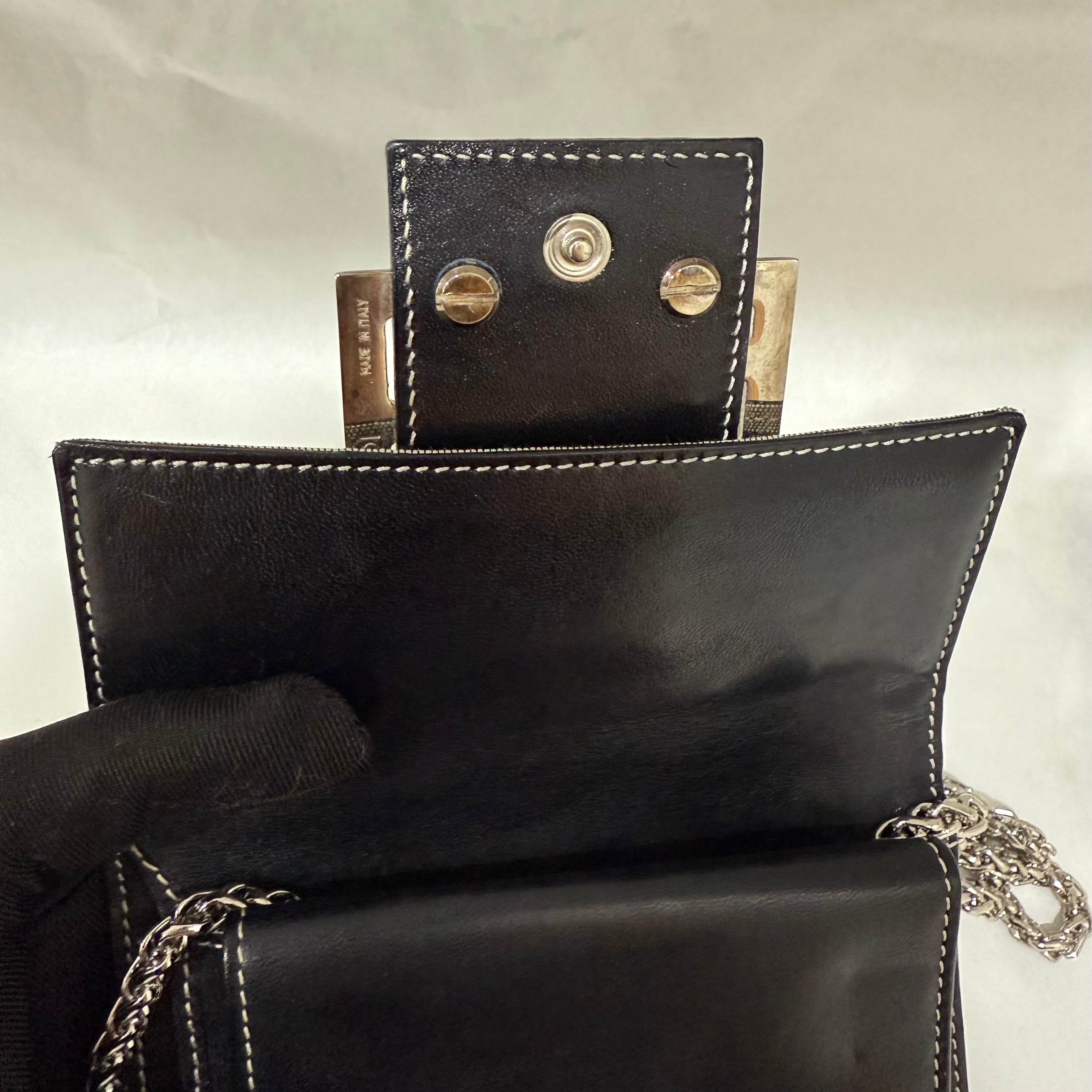 FENDI Vintage Zucca Canvas Leather Folding Wallet