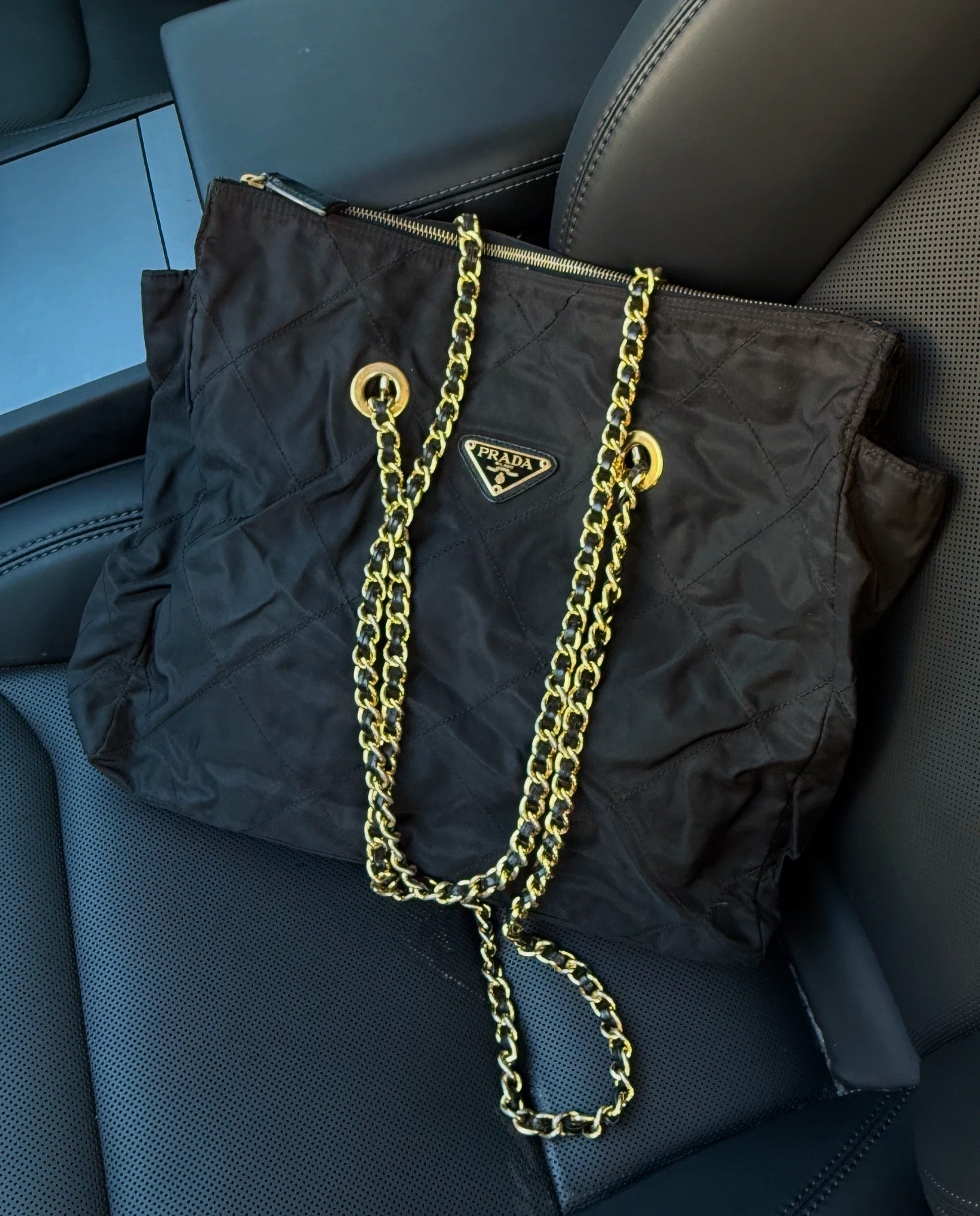 PRADA Chain Tote Shoulder Bag Vintage 1990s