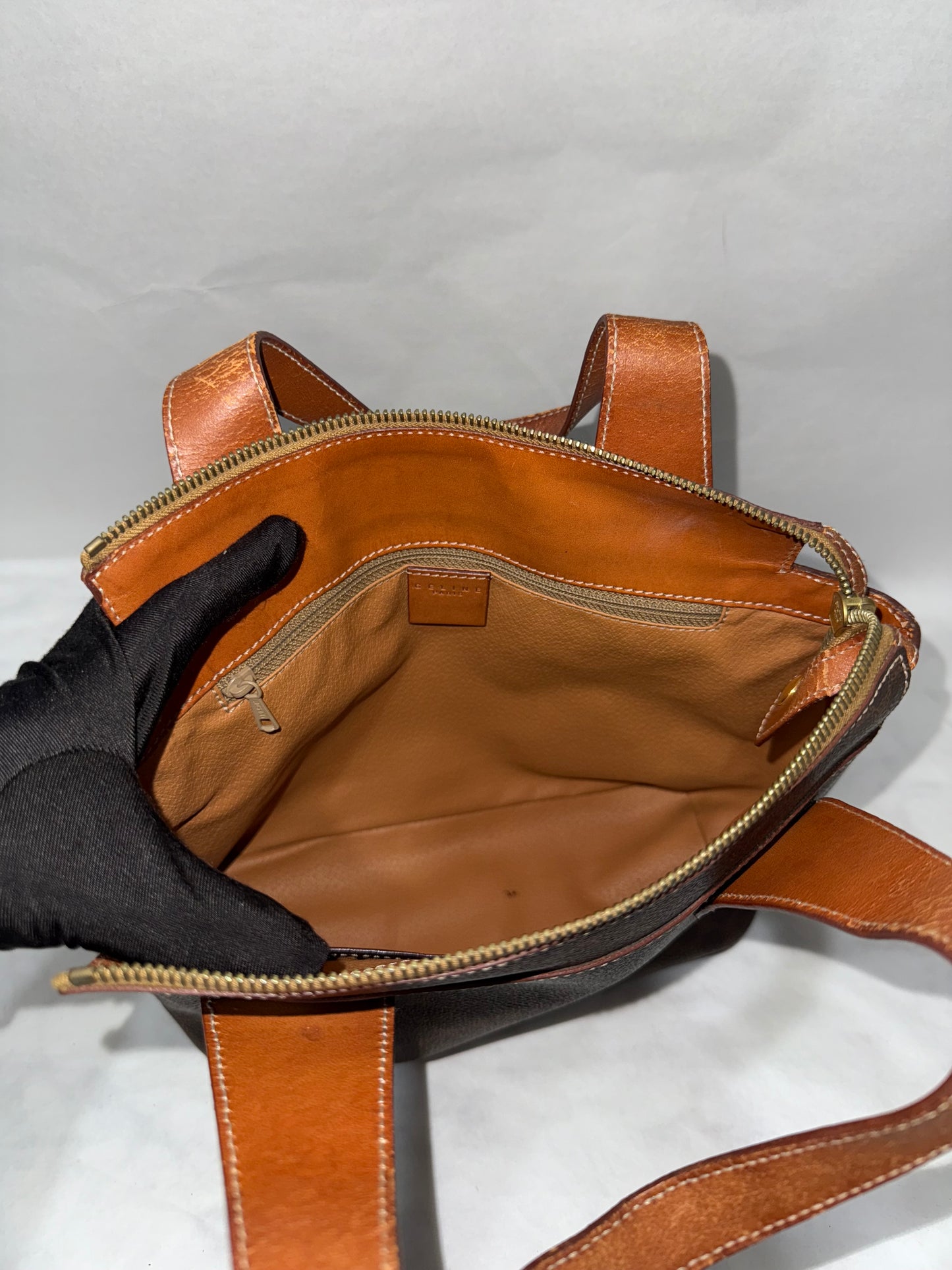 Celine Macadam Circle Logo Top Handle Bag