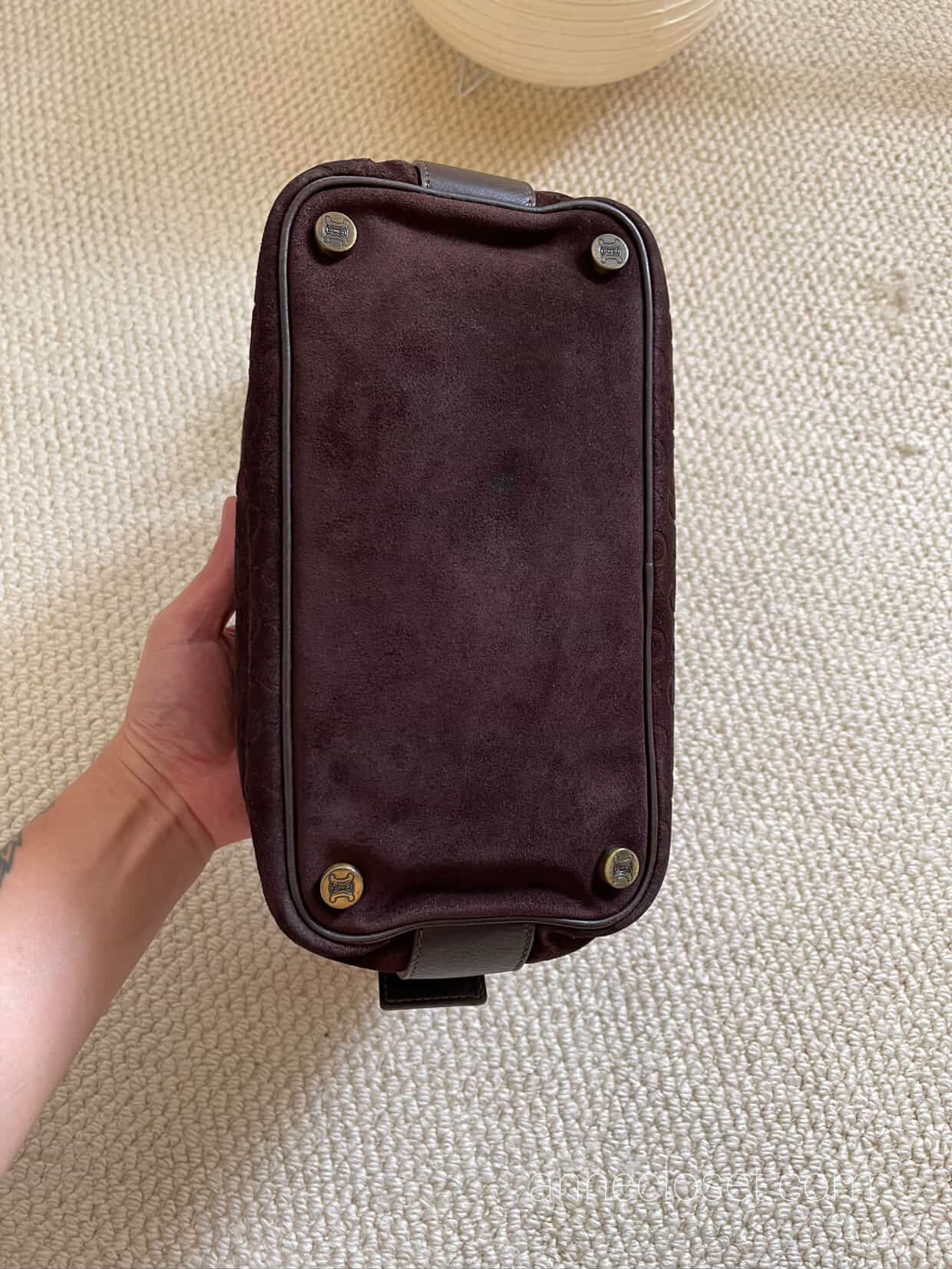 Celine 20th Century C Macadam Suede Shoulder Bag