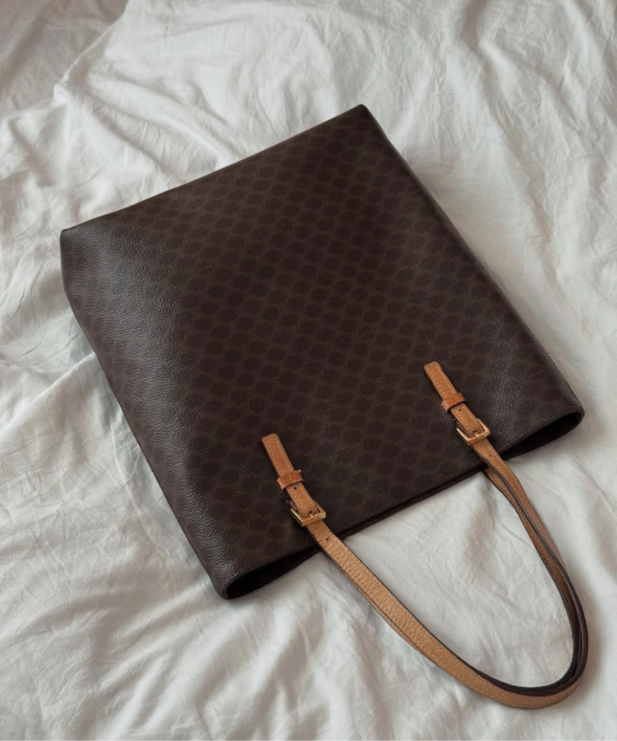 Celine Vintage Brown Macadam Tote Bag