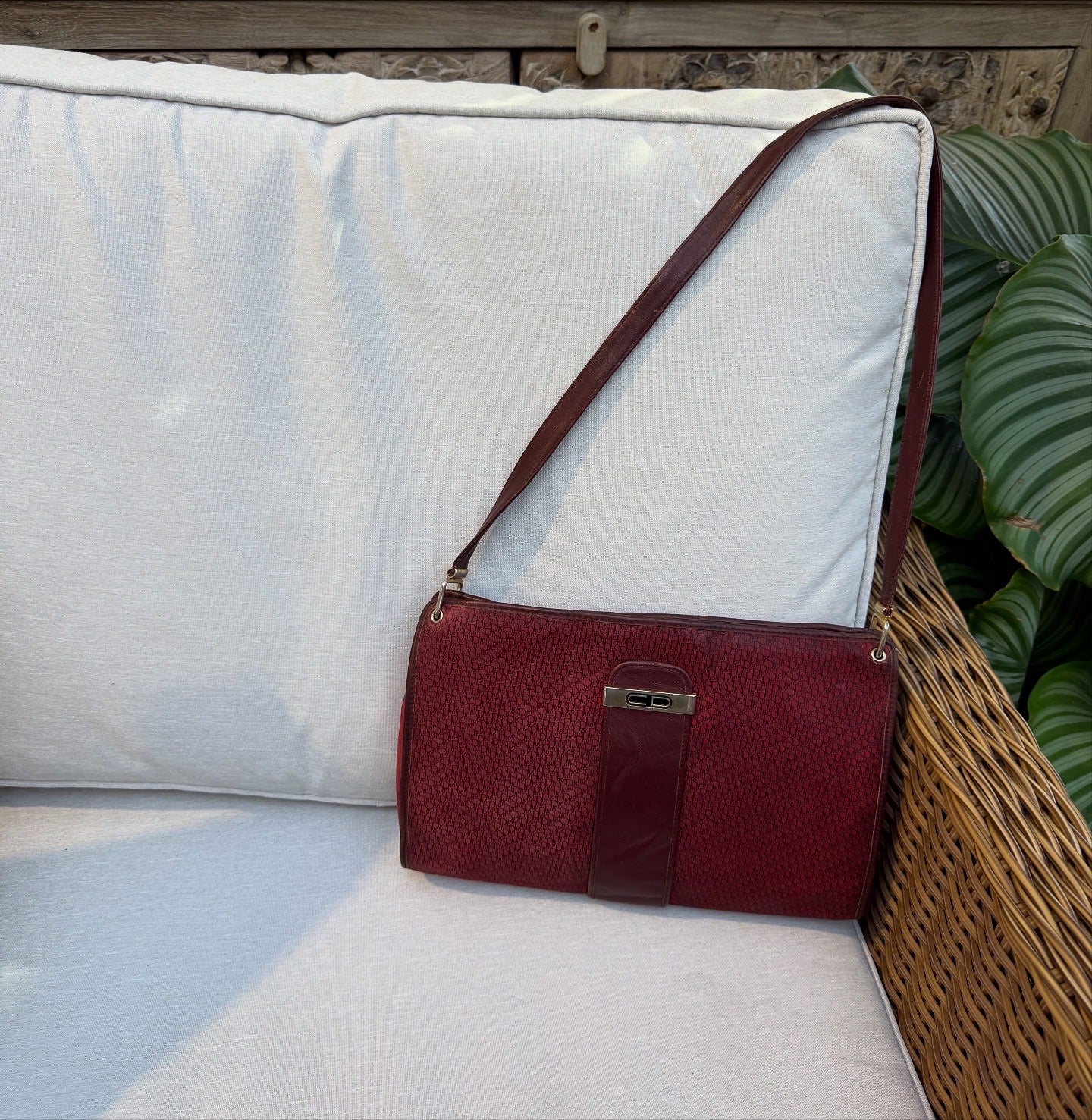 Dior Burgundy Shoulder Bag