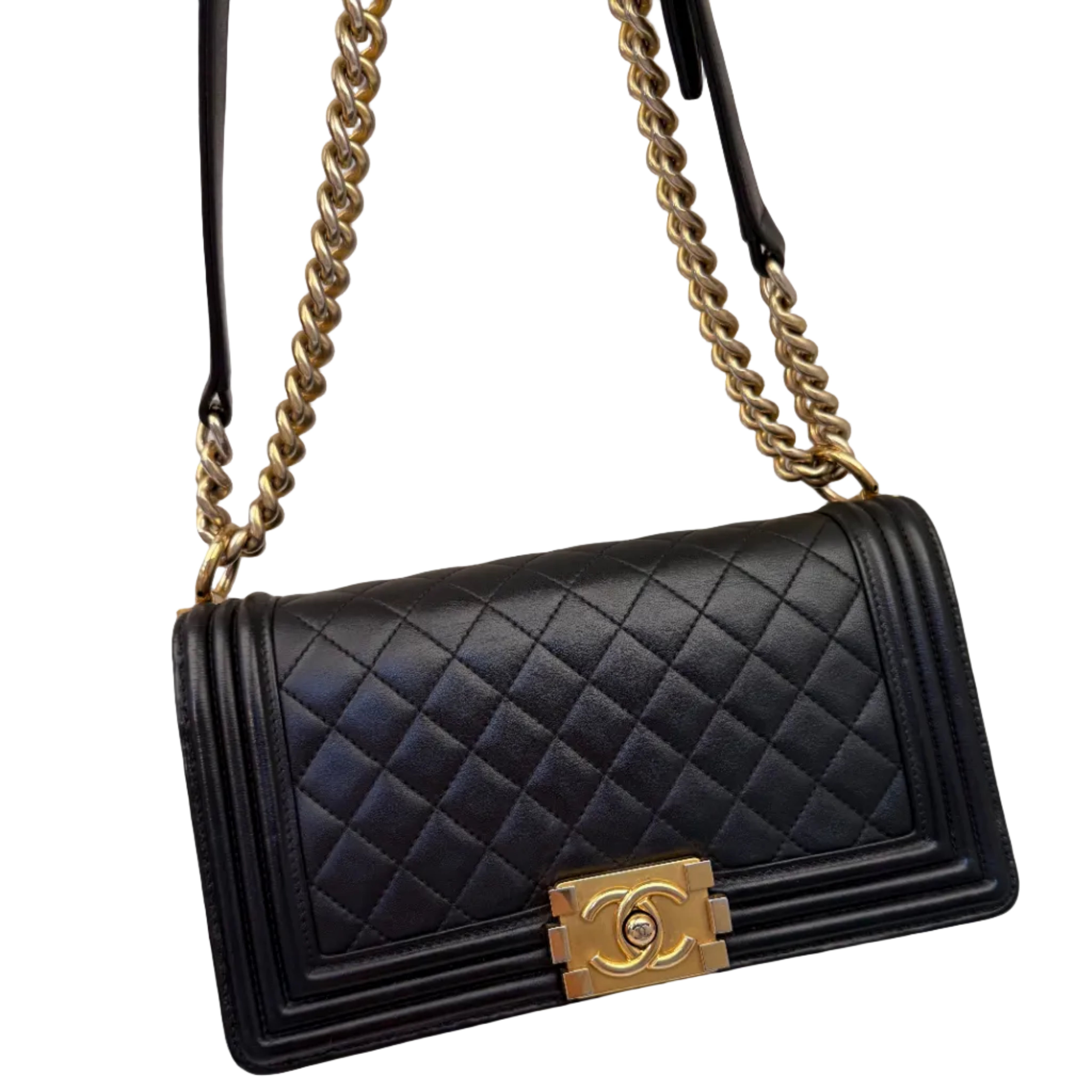 Chanel Boy Old Medium Black lambskin GHW