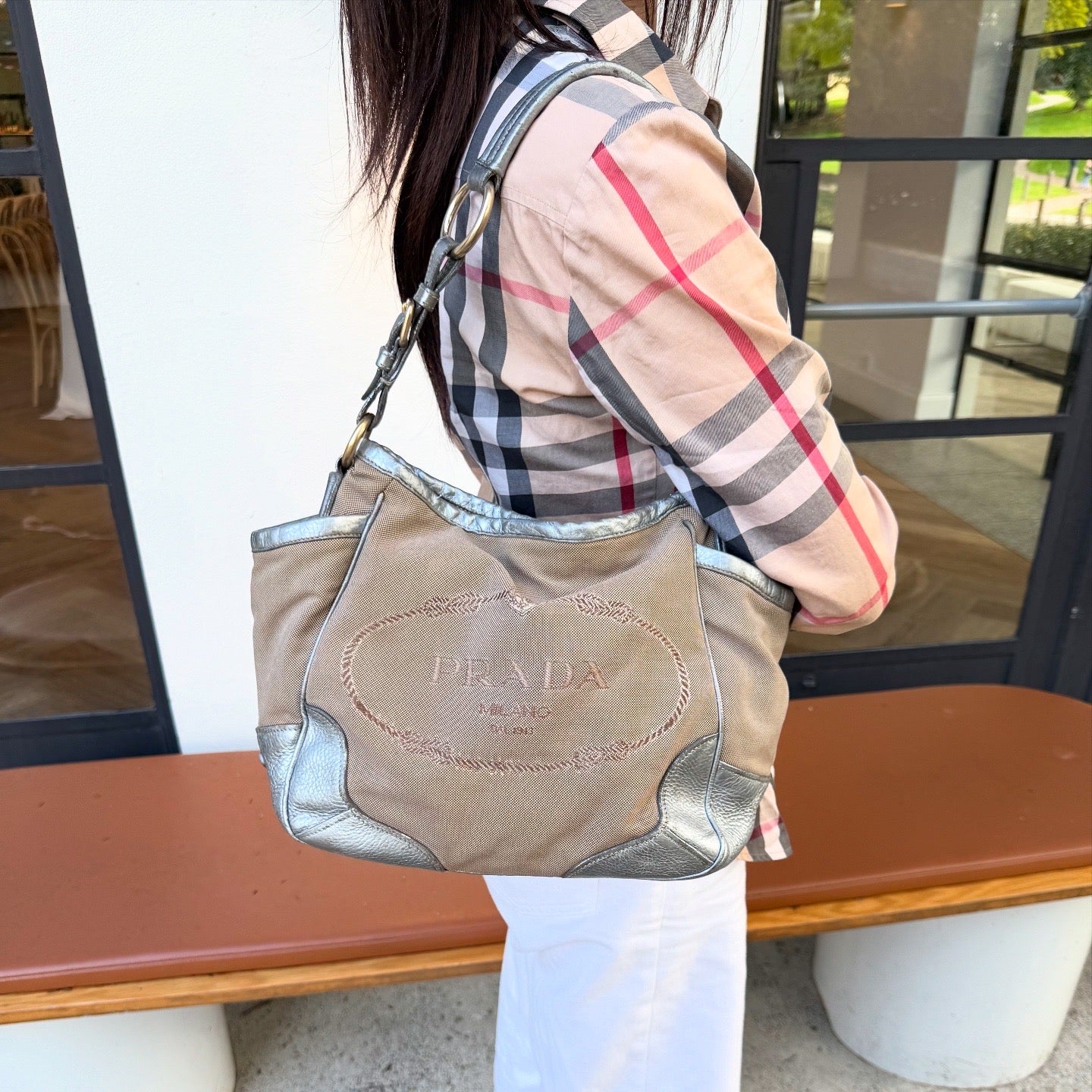 Prada Canapa Shoulder Bag